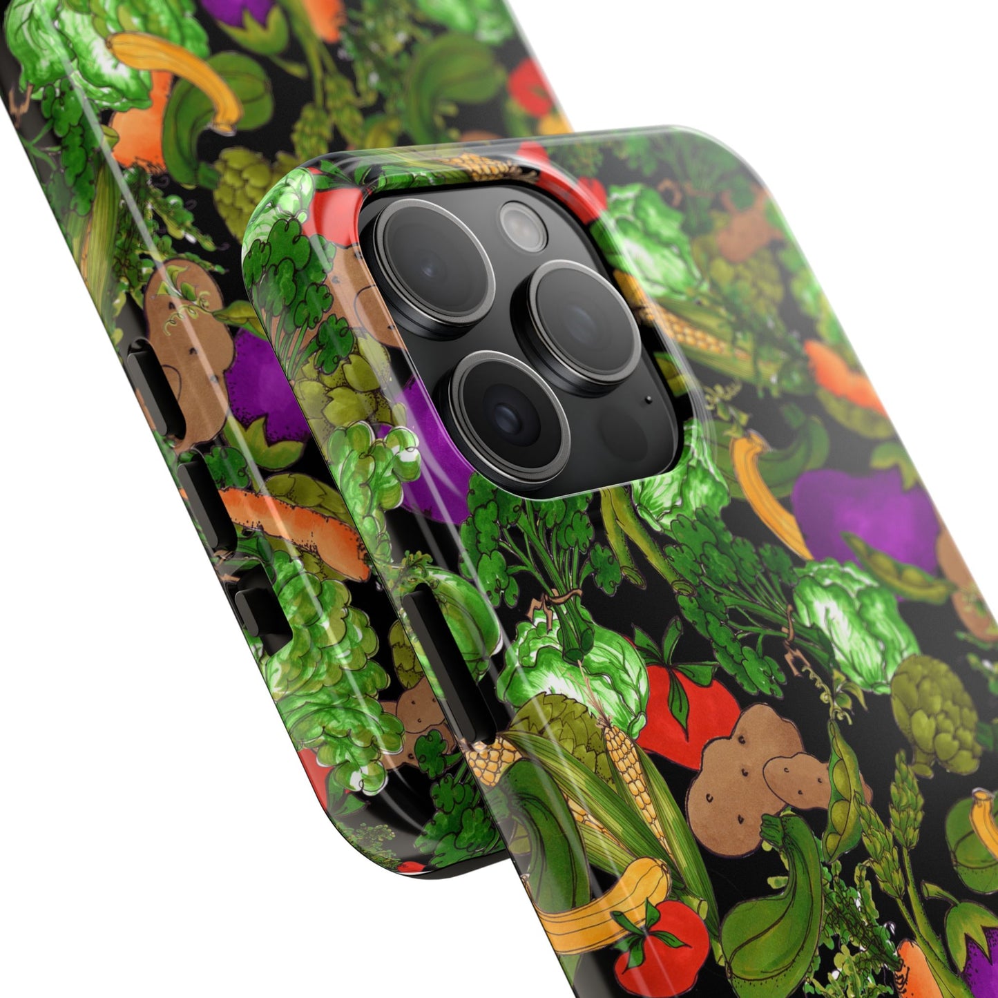 Veggie Jungle Black Phone Case