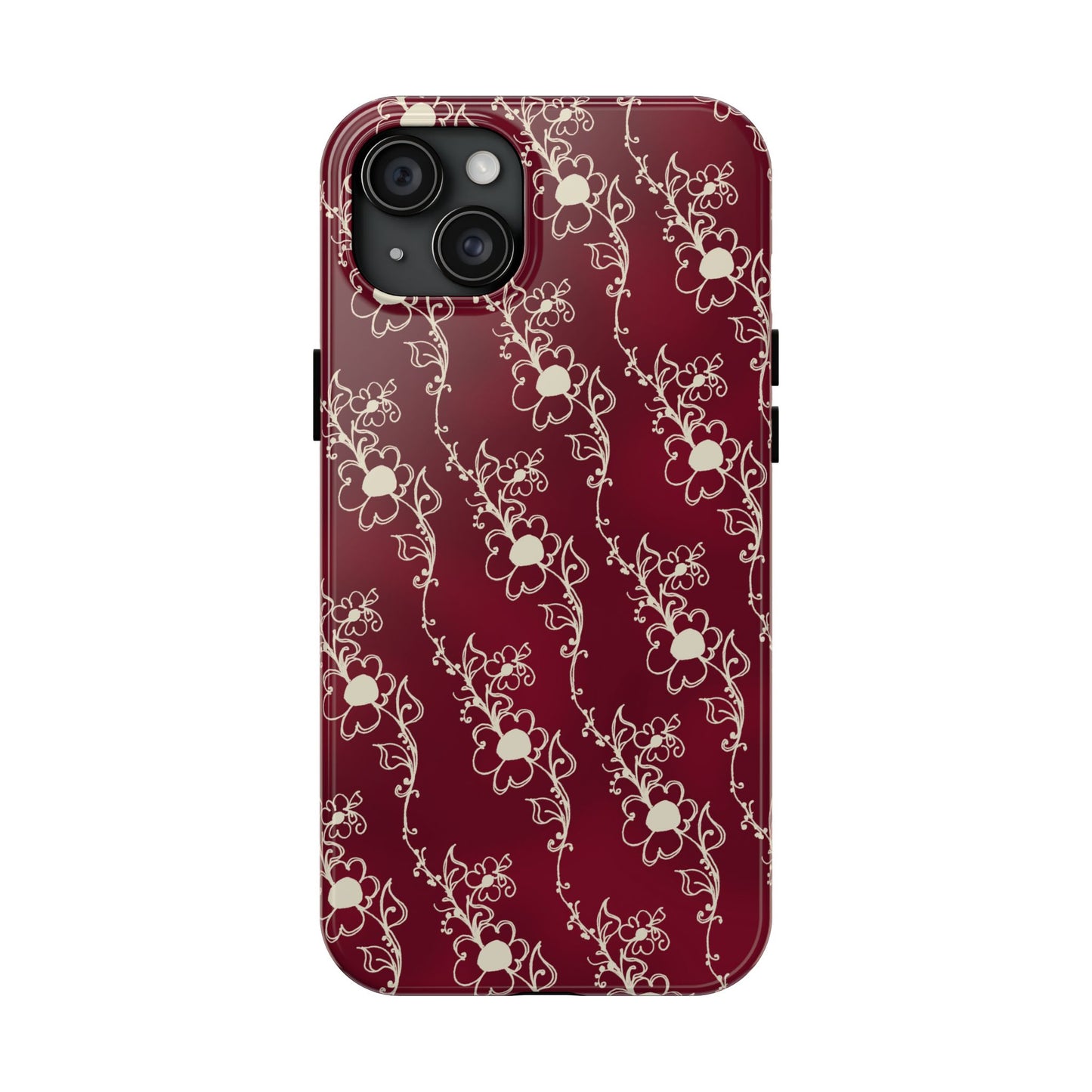 Diagonal Daisies Red / Ivory Phone Case
