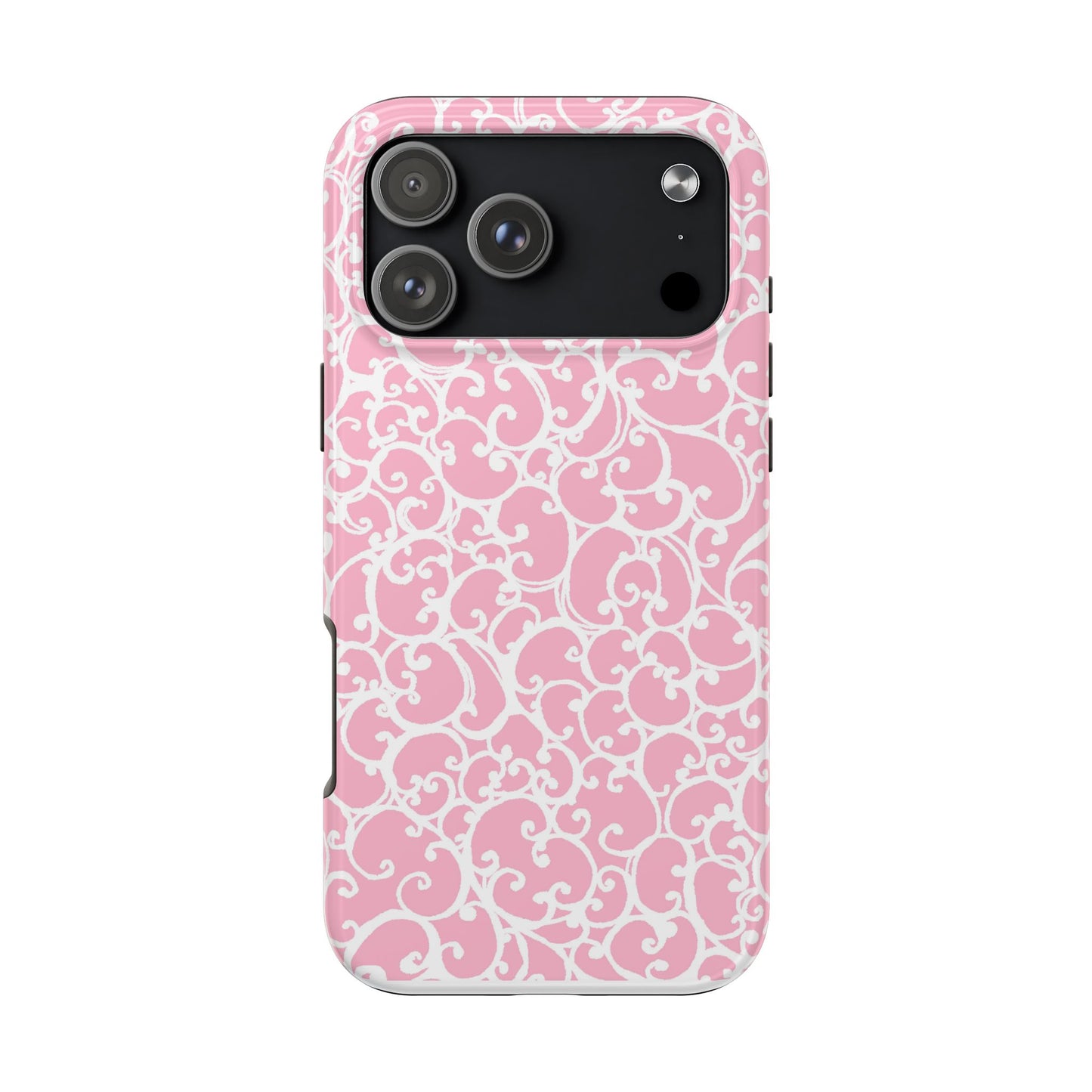 Scrollie Pink / White Phone Case