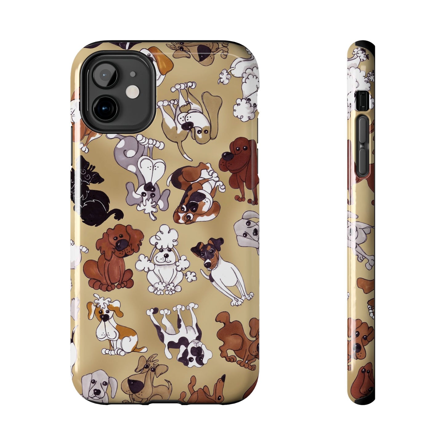 Tossed Doggies Tan Phone Case