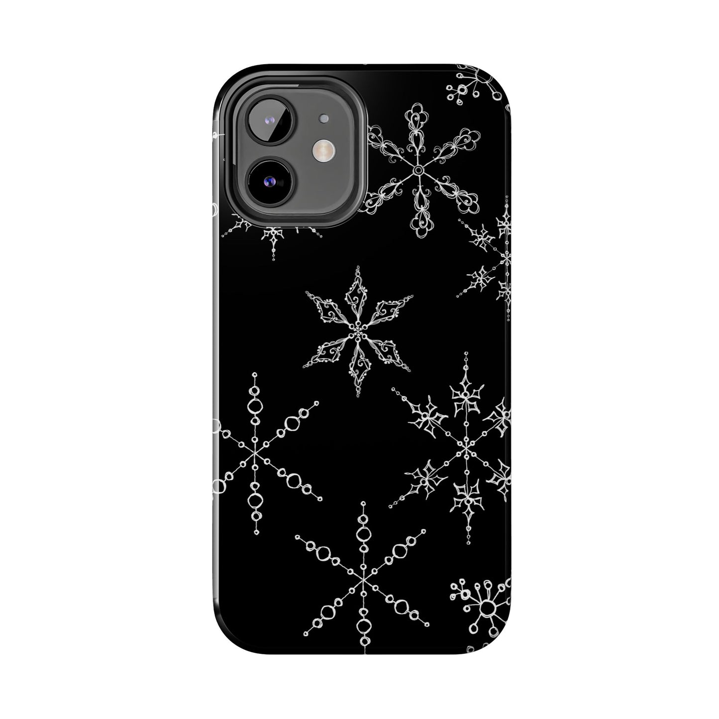 Snowflakes Black Phone Case