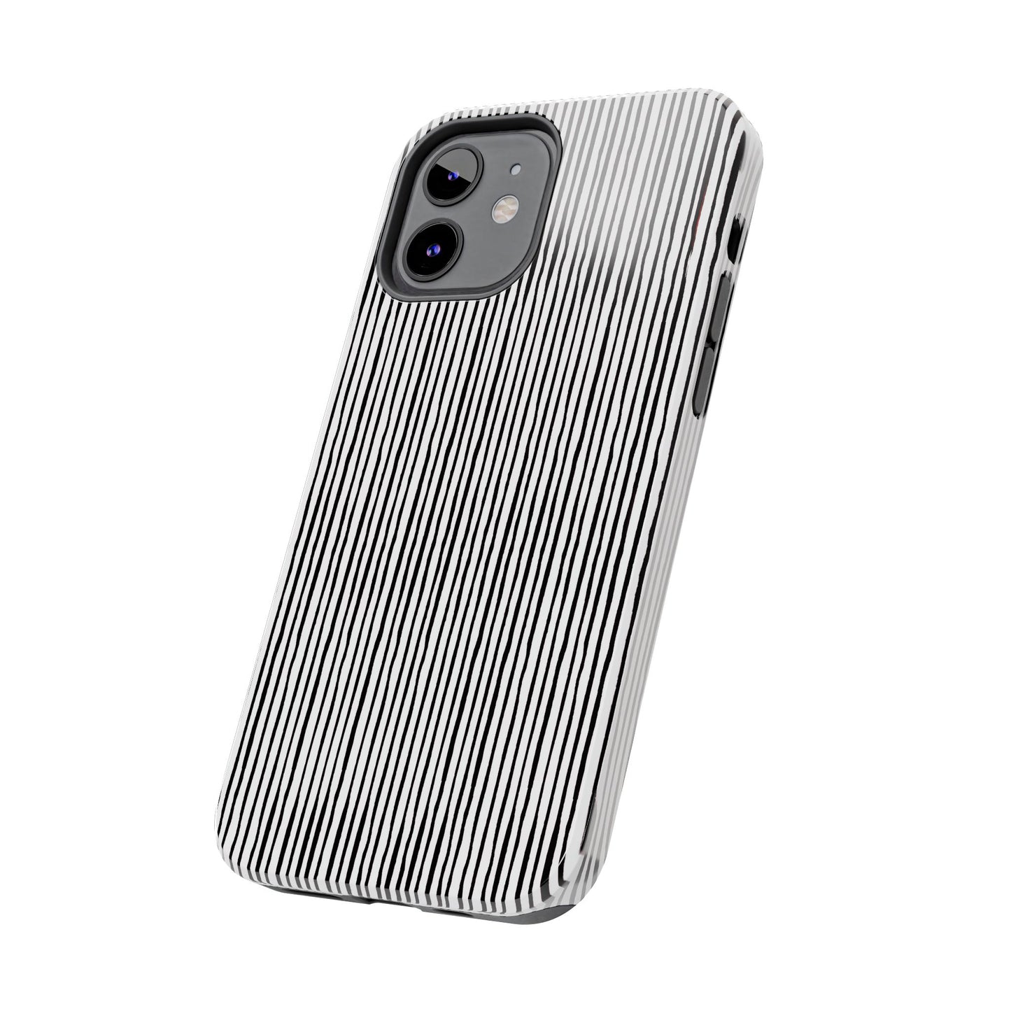 Quirky Pin Stripe White / Black Phone Case