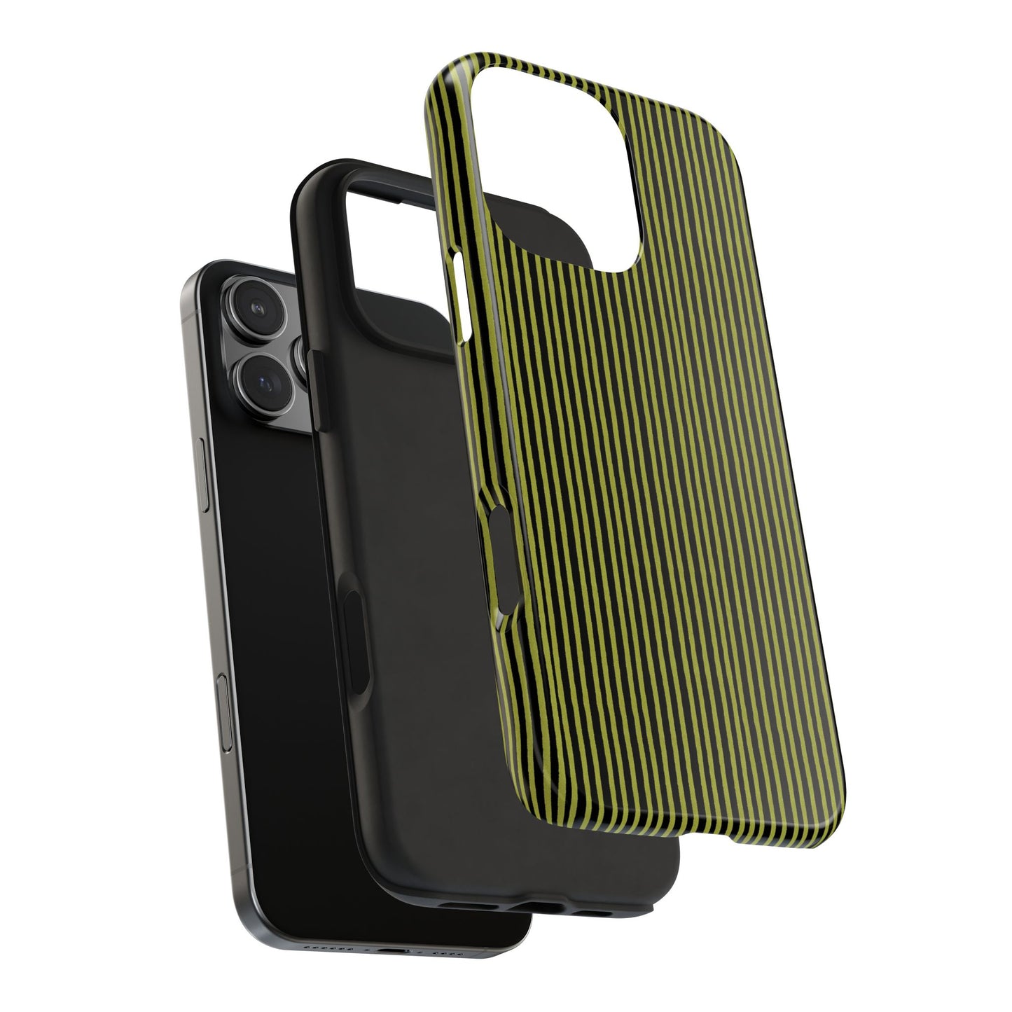 Happy Stripe Green / Black Phone Case