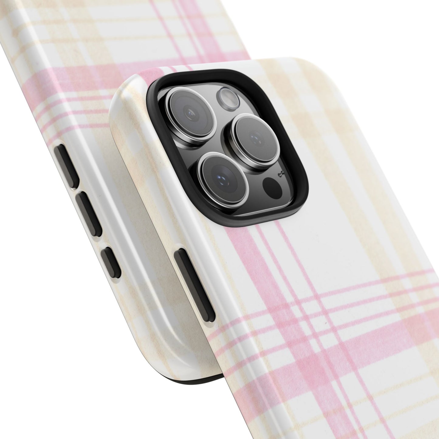 Flower Model Plaid Phone Case
