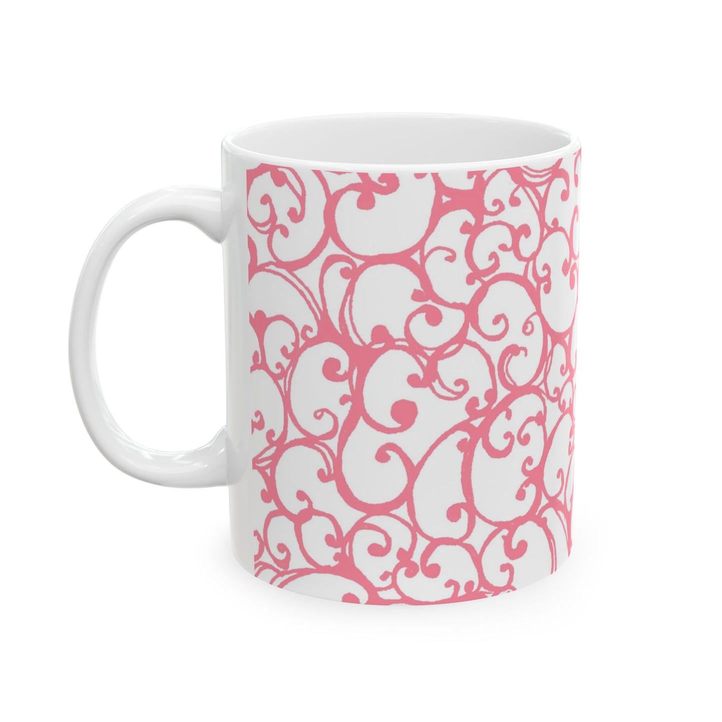 Scrollie White / Pink Cup