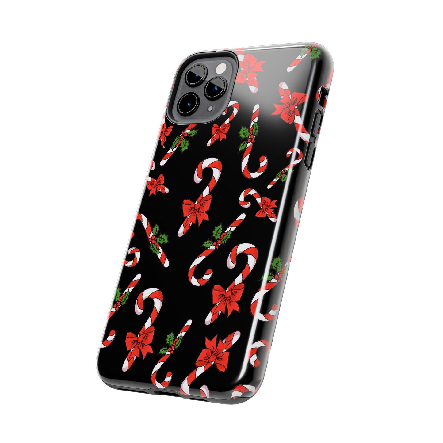 Candy Cane Crowd Black Phone Case
