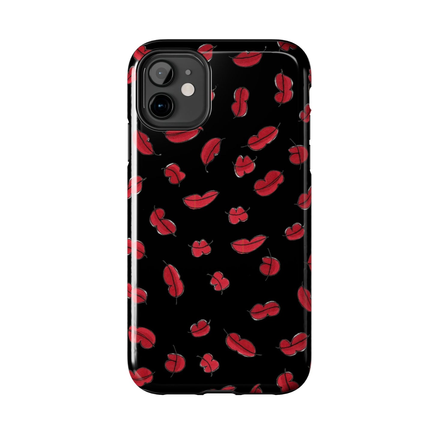 Lotsa Lips Black Phone Case