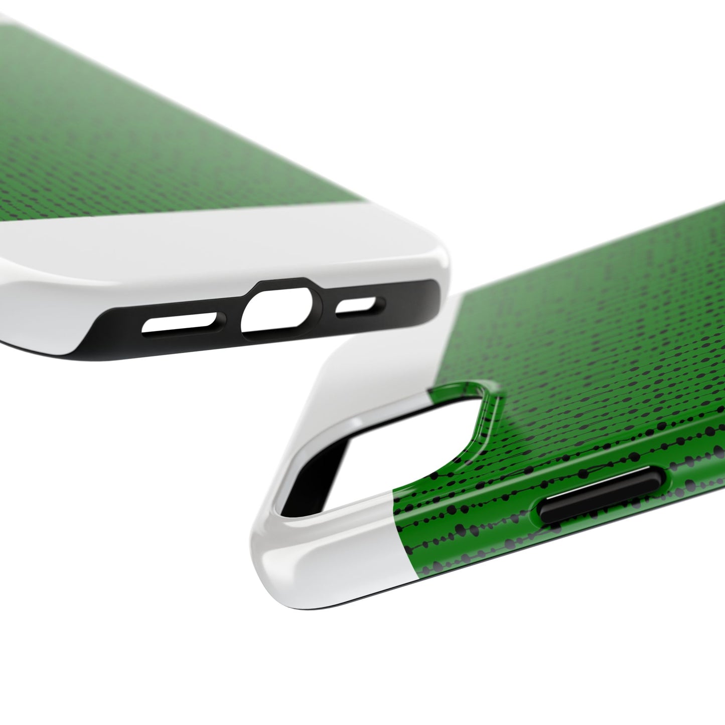 Beaded Curtain Green / Black Phone Case