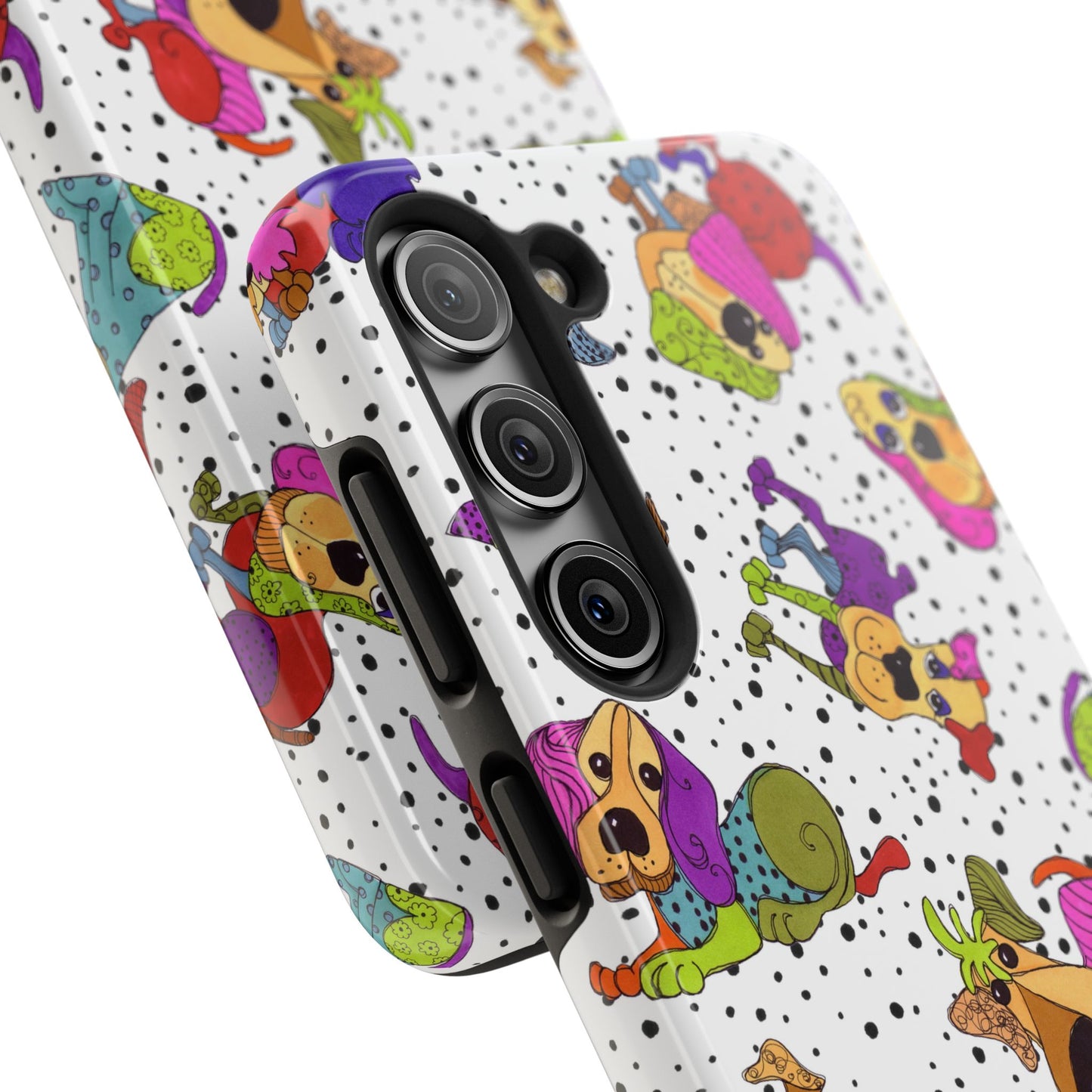 Tossed Happy Dogs White Phone Case