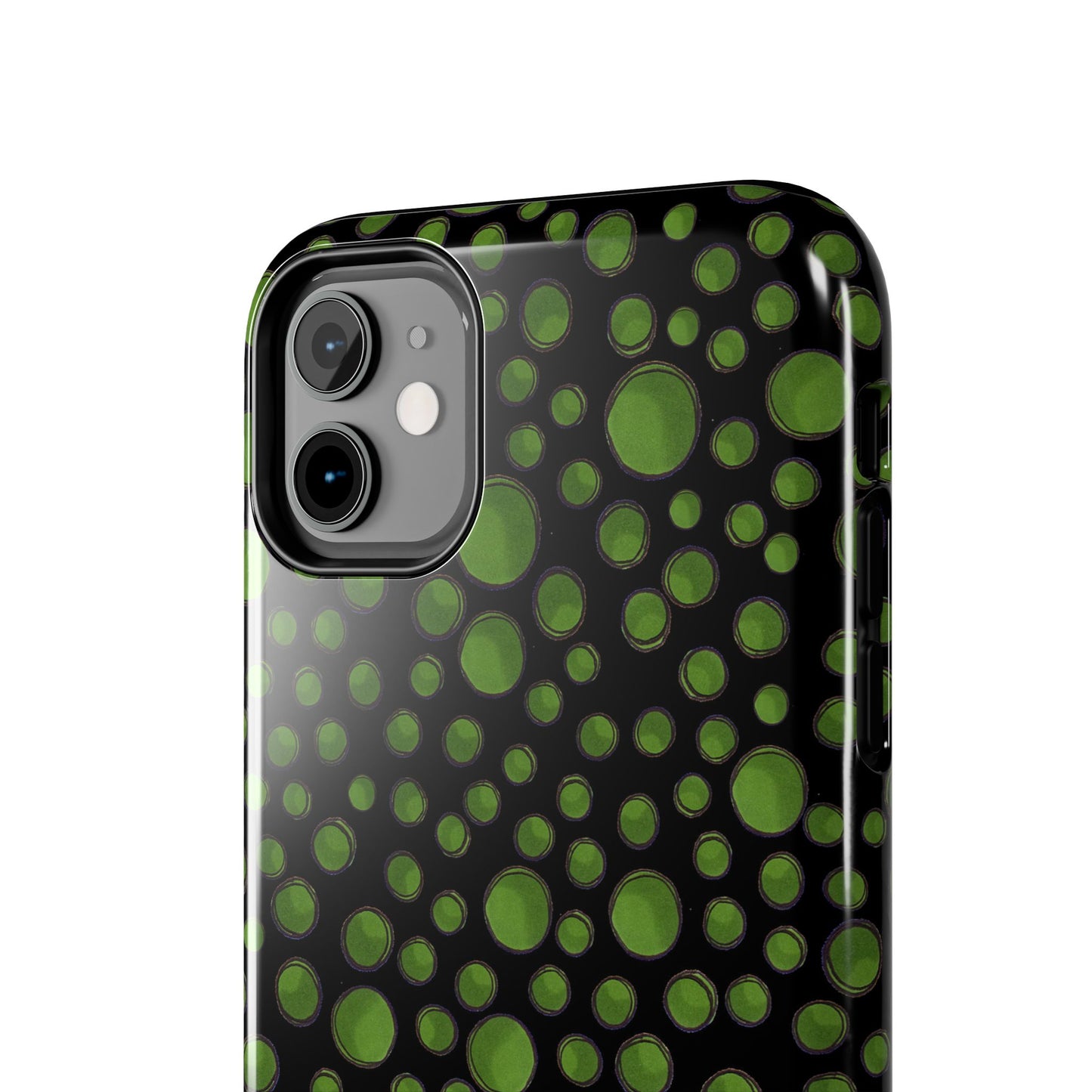 Dot Assortment Black / Green Phone Case