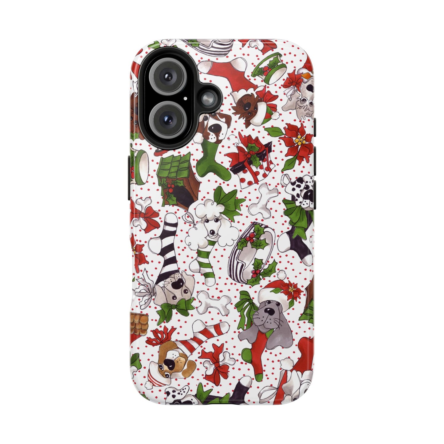 Holiday Fun Toss White / Red Phone Case