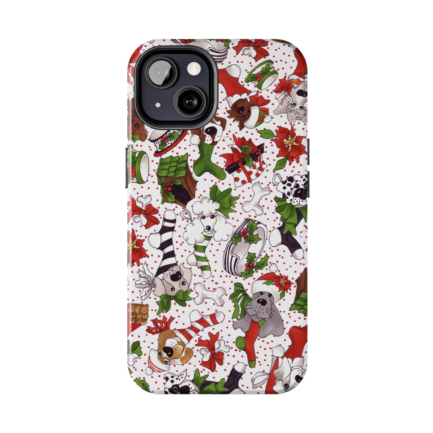 Holiday Fun Toss White / Red Phone Case