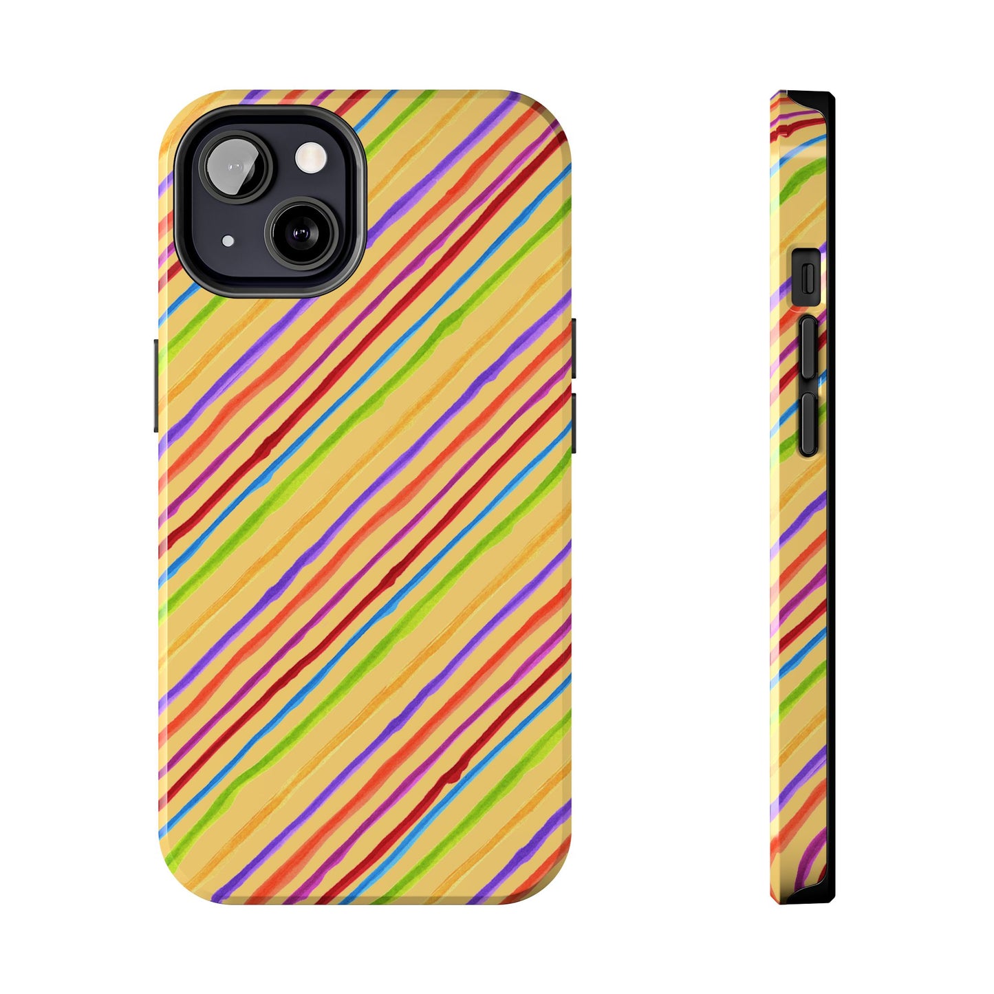 Calico Stripe Yellow Phone Case