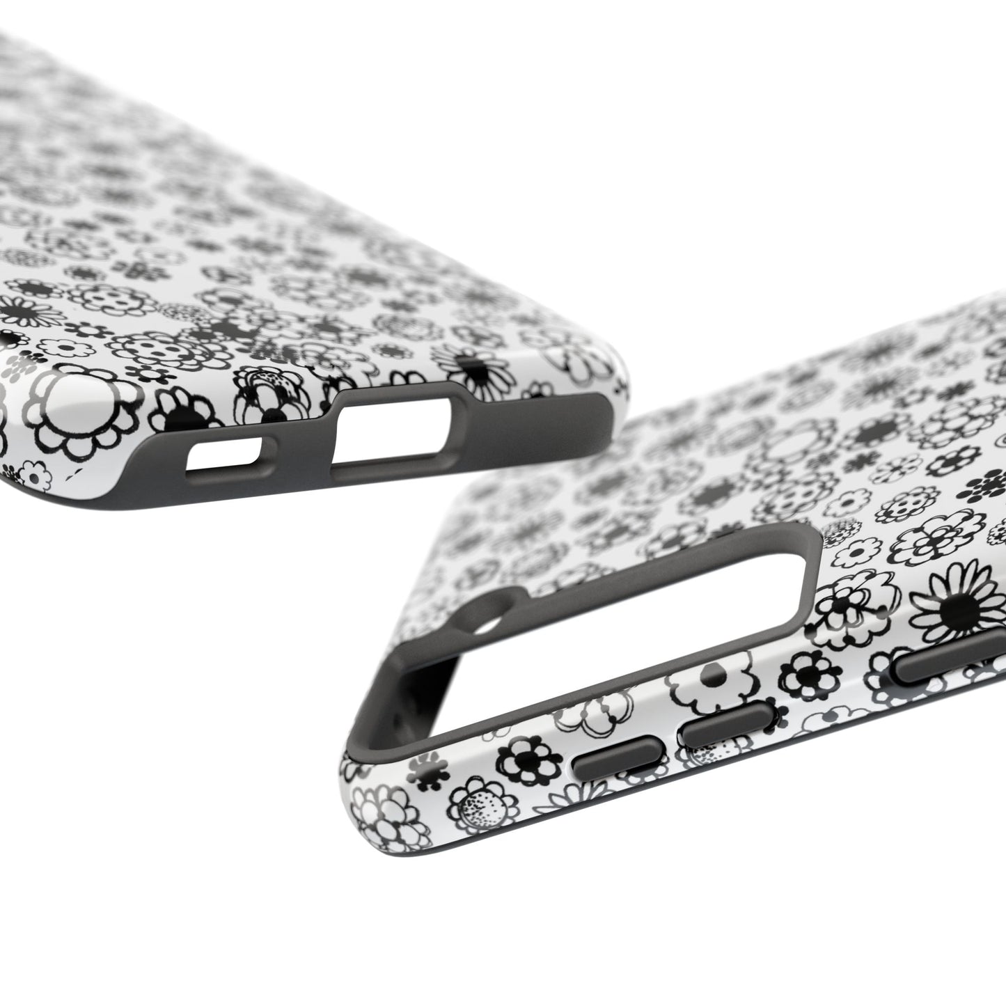 Posie Dots White / Black Phone Case