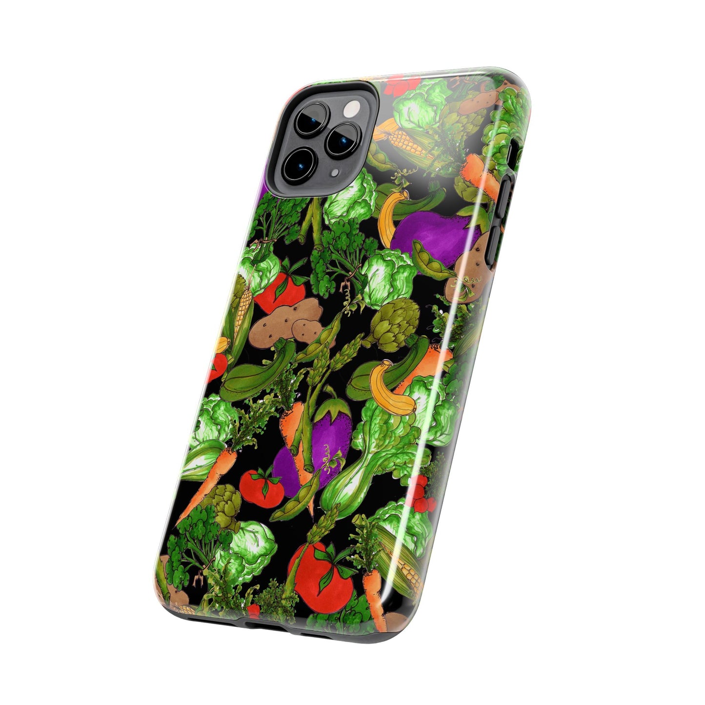 Veggie Jungle Black Phone Case