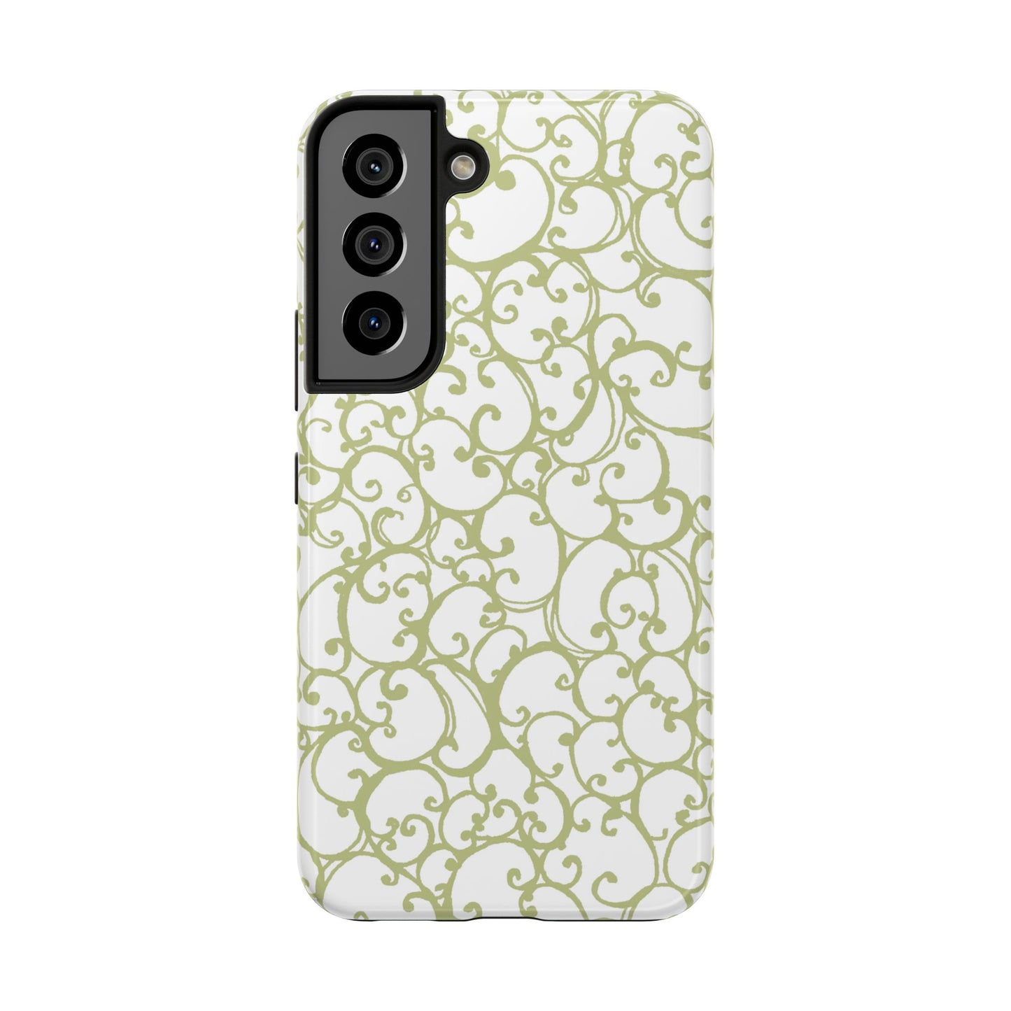 Scrollie White / Green Phone Case