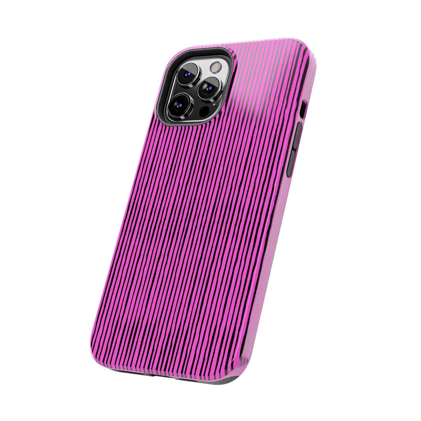 Quirky Pin Stripe Pink / Black Phone Case