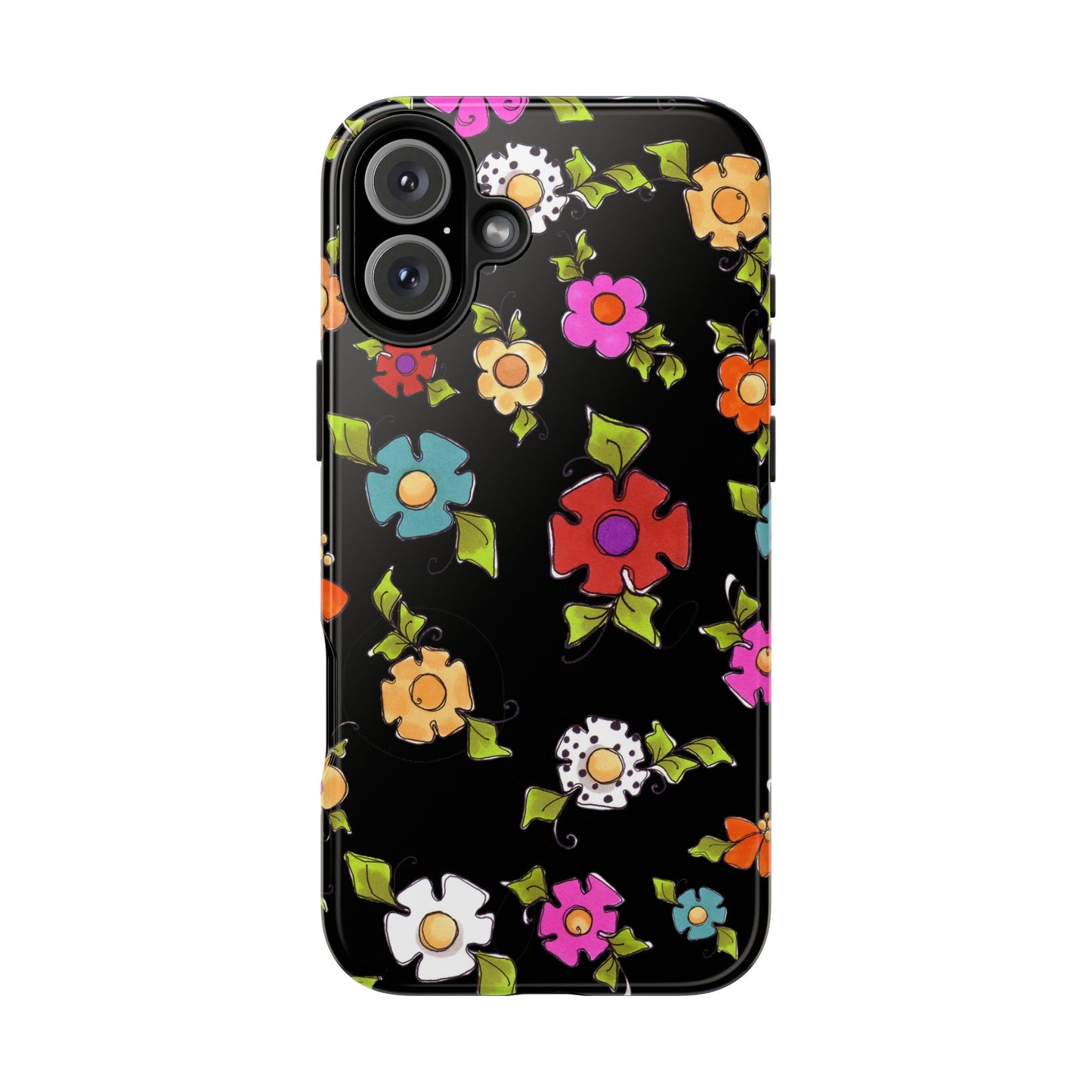 Dog Blooms Black Phone Case