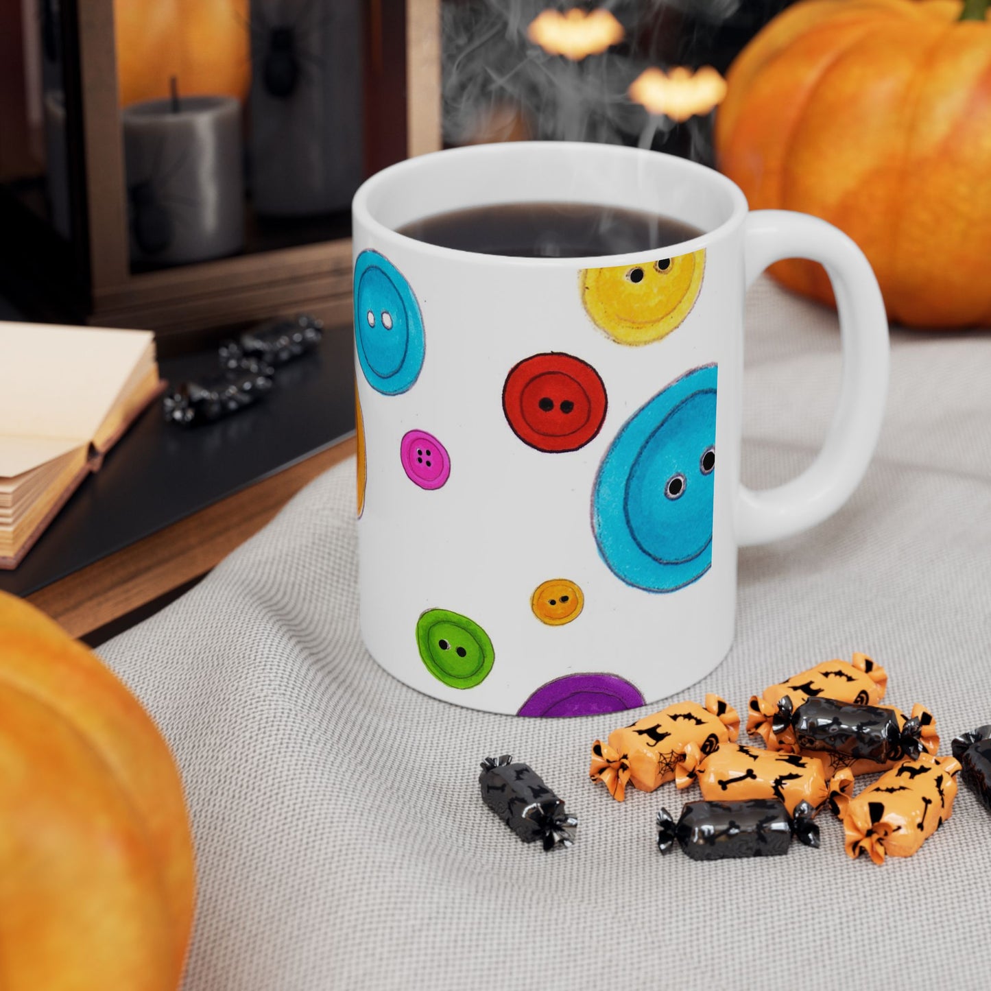 Button Dots White Cup