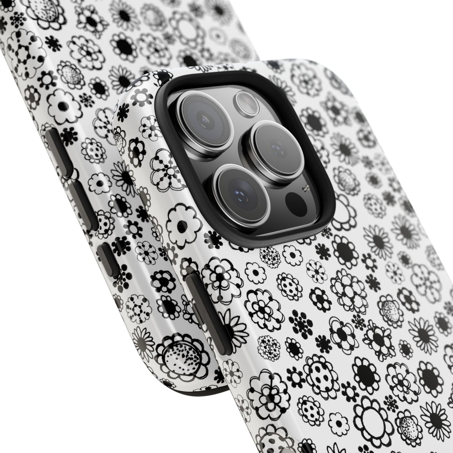 Posie Dots White / Black Phone Case