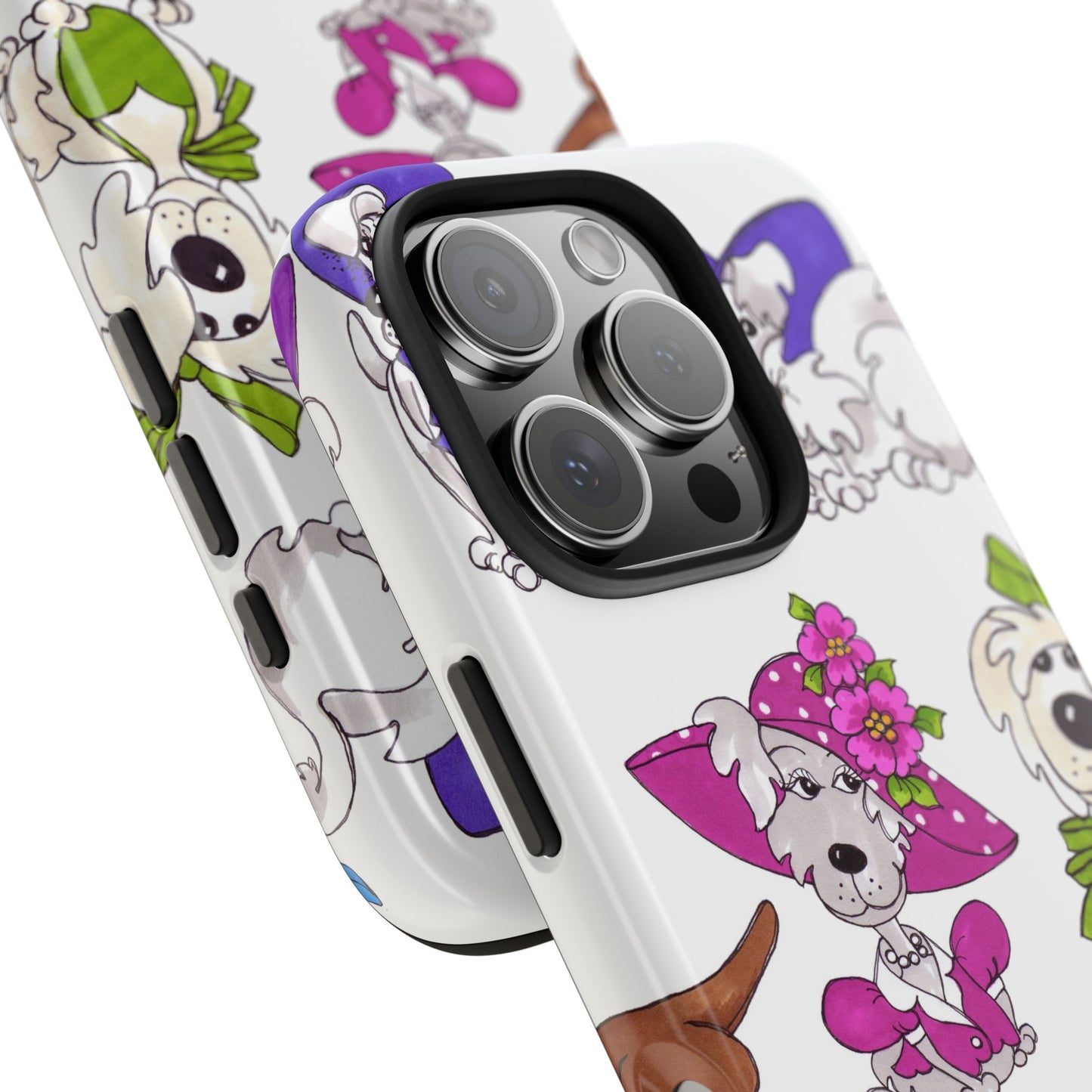 Fancy Dog Line Up White Phone Case