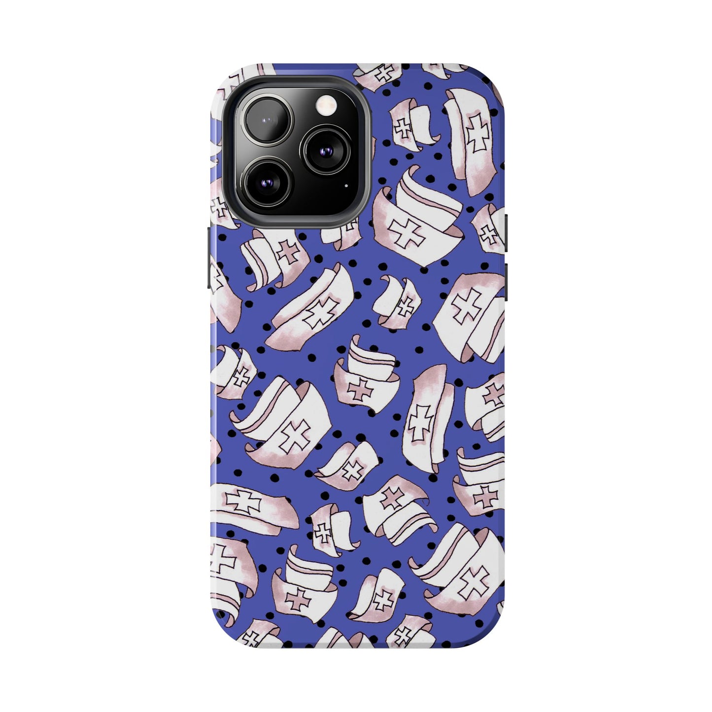 Med Hats Blue / Black Phone Case