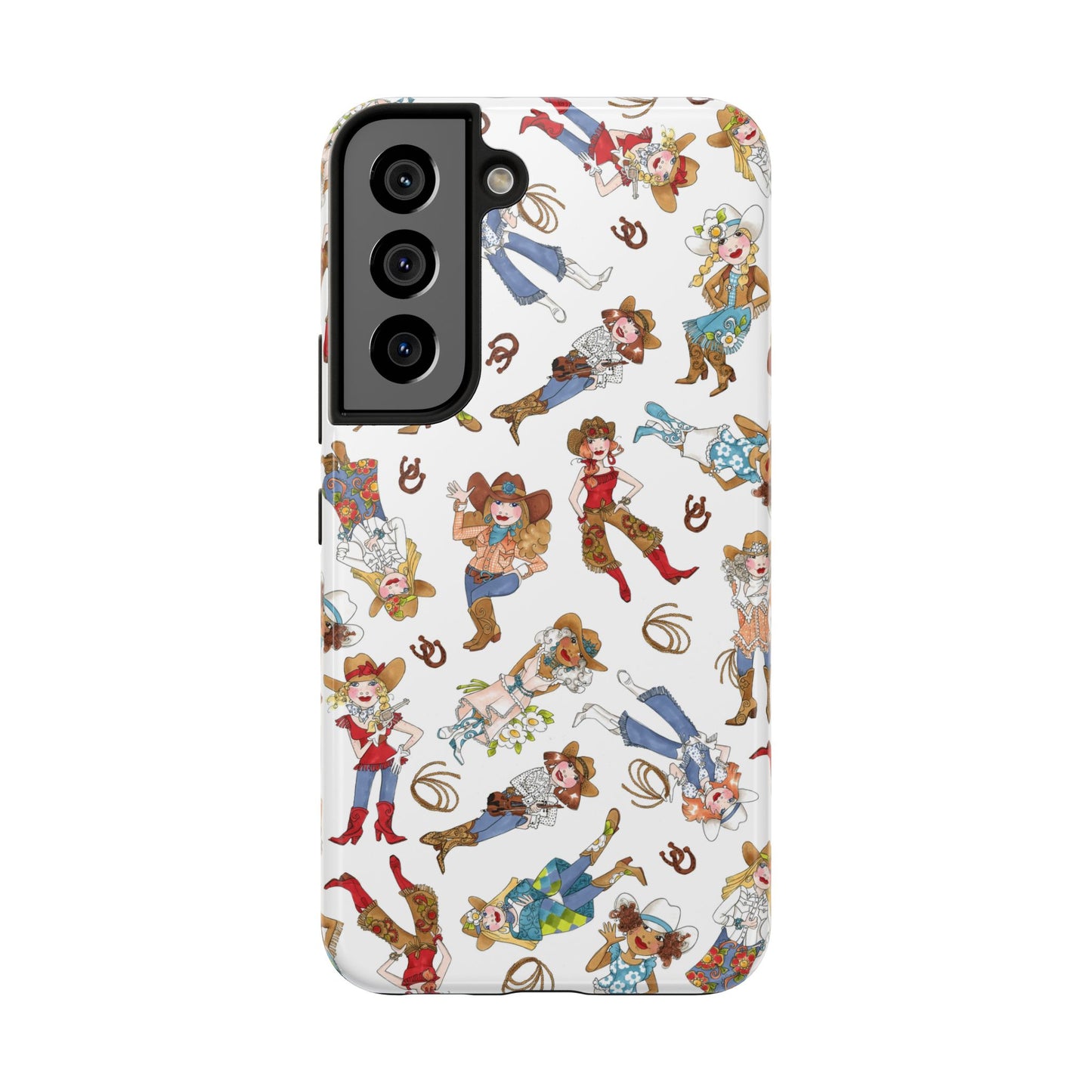Tossed Cowgirls White Phone Case