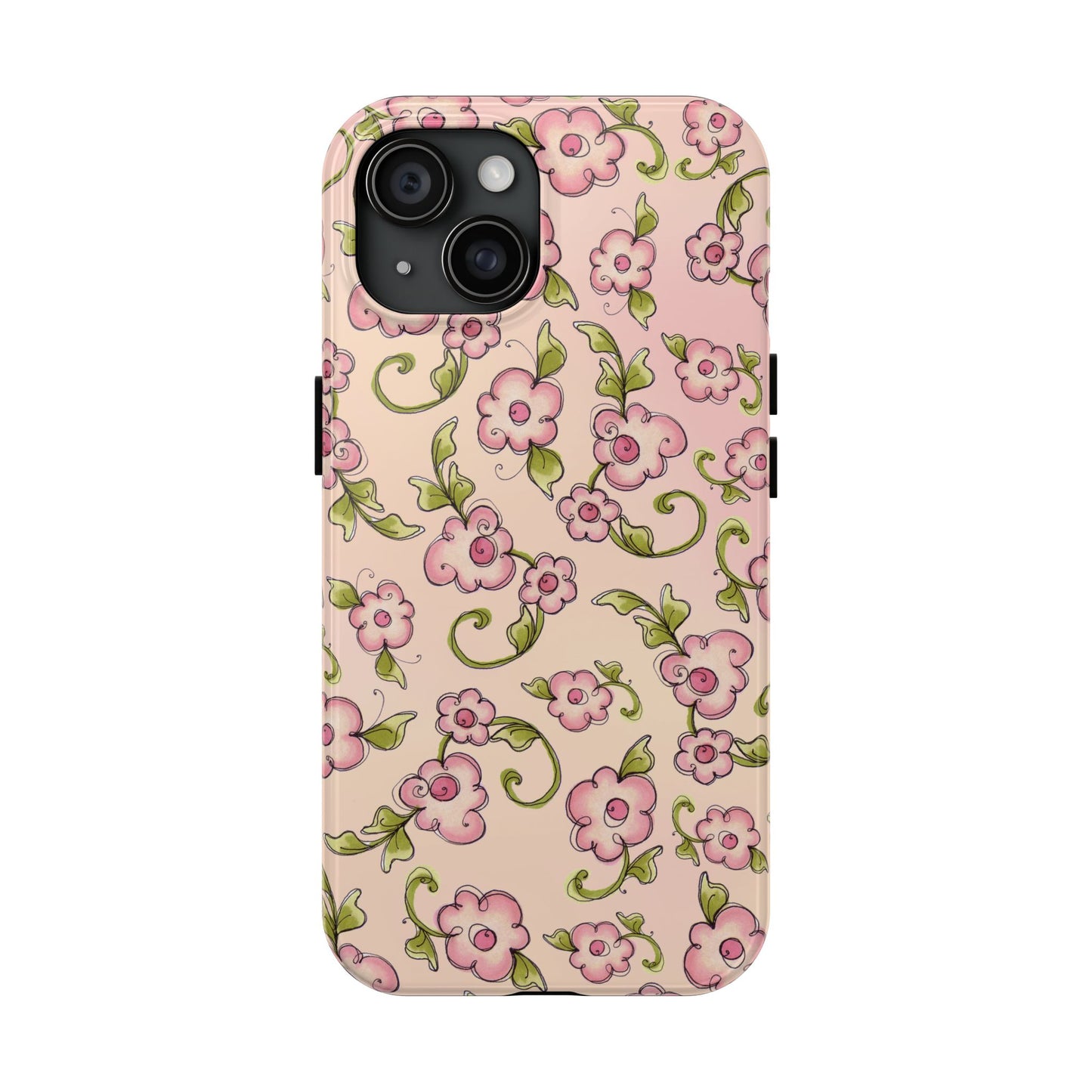 Scroll Daisies Peach / Peach Phone Case