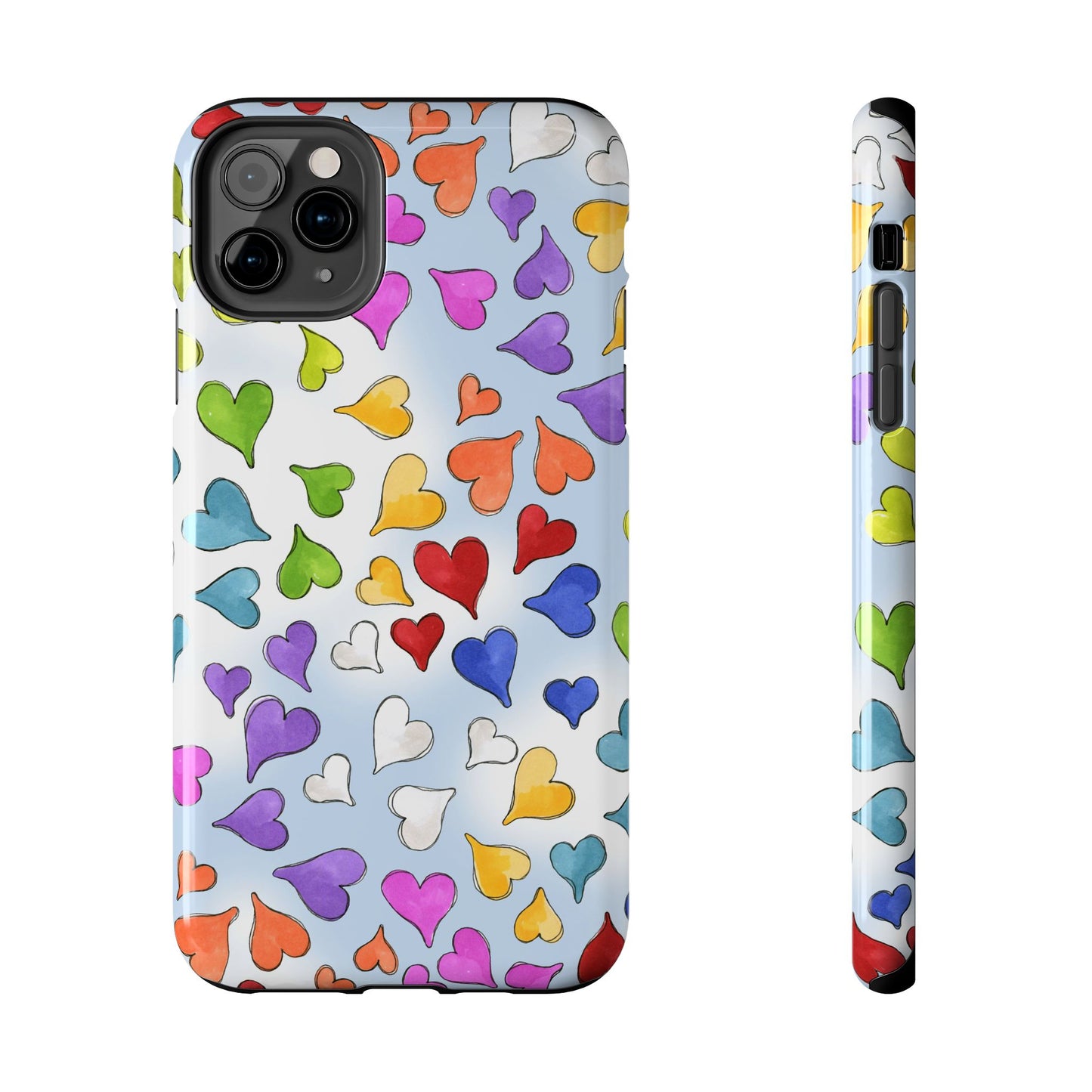 Happy Hearts Blue Sky Phone Case