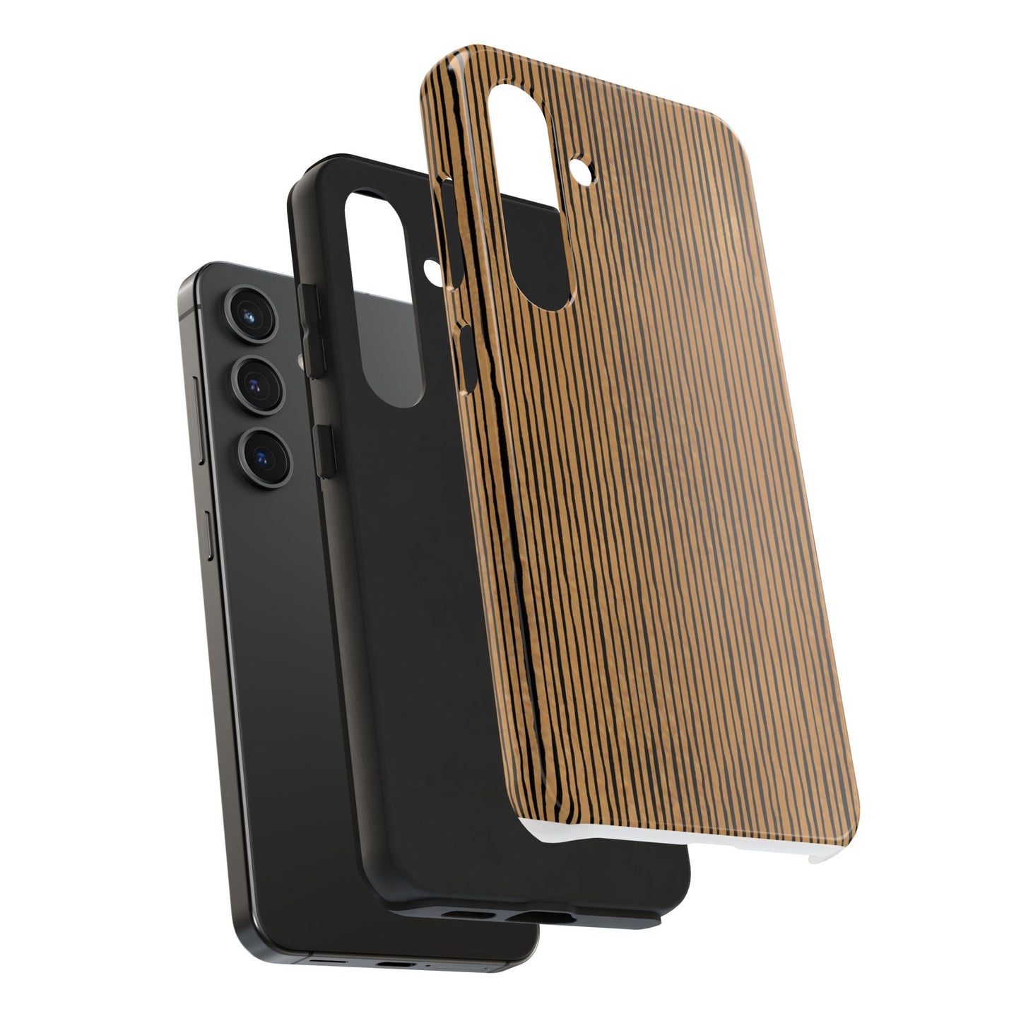 Quirky Pin Stripe Tan / Black Phone Case