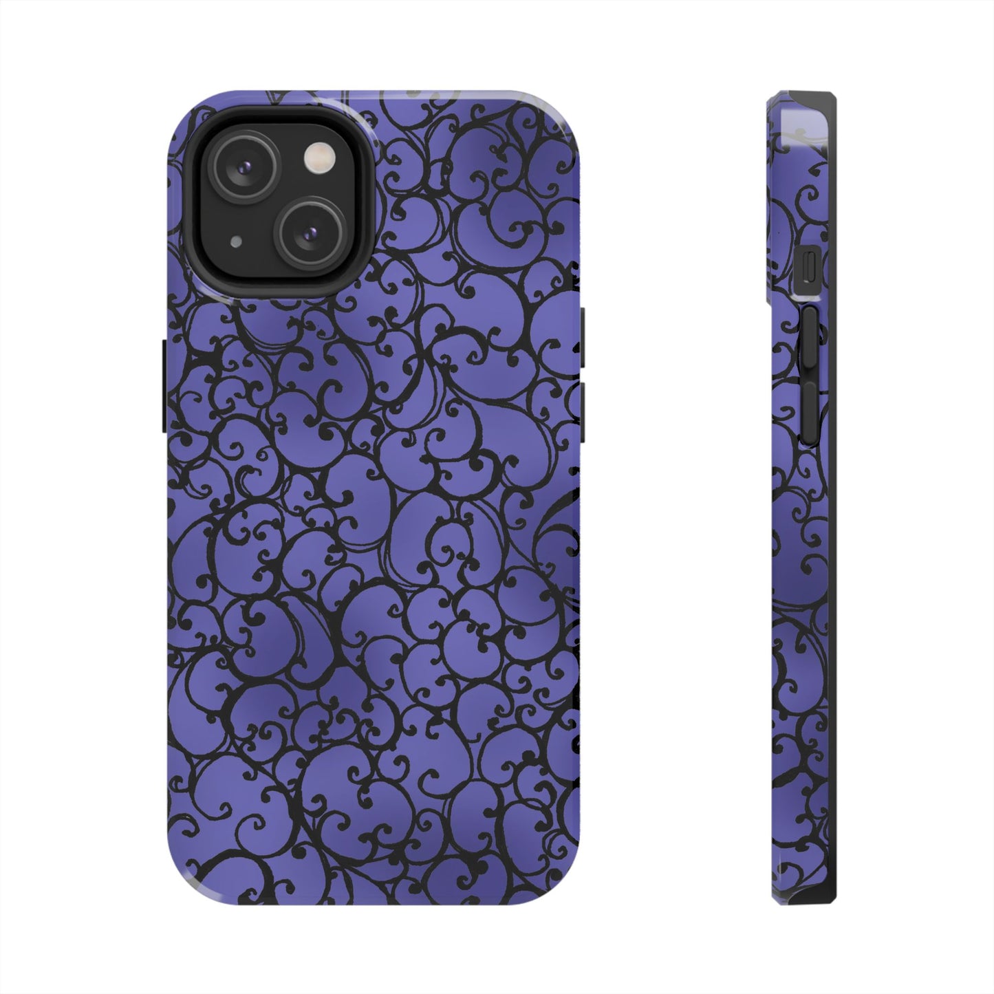 Scrollie Violet / Black Phone Case