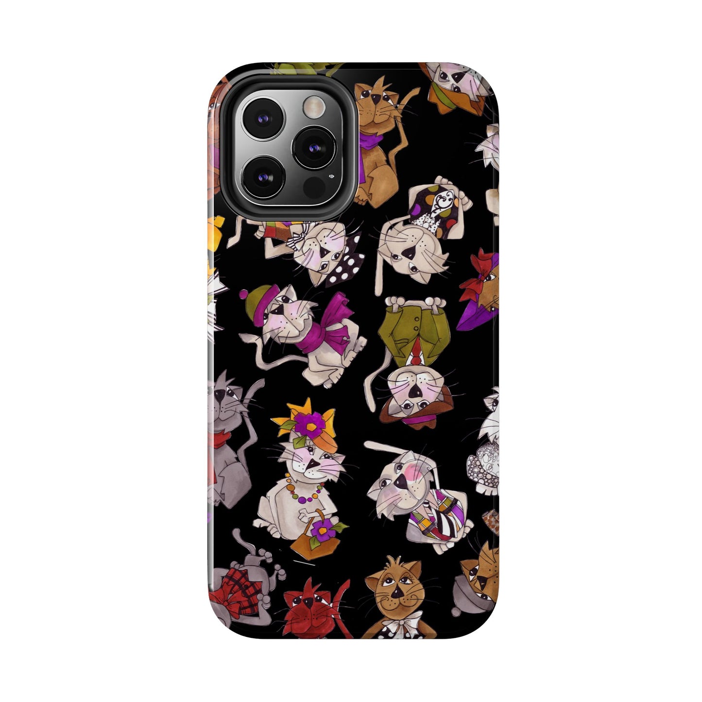 Spice Cats Tossed Black Phone Case