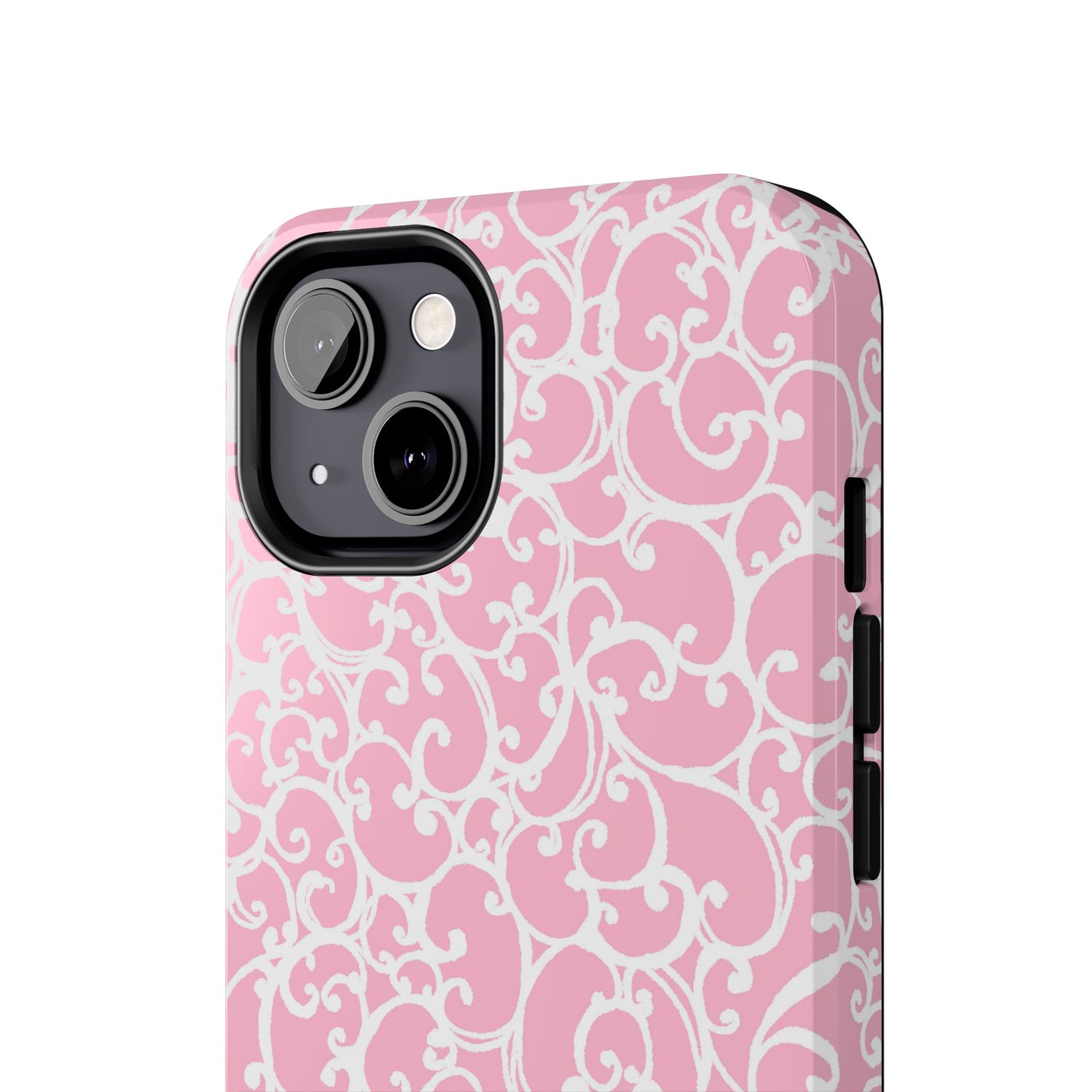 Scrollie Pink / White Phone Case