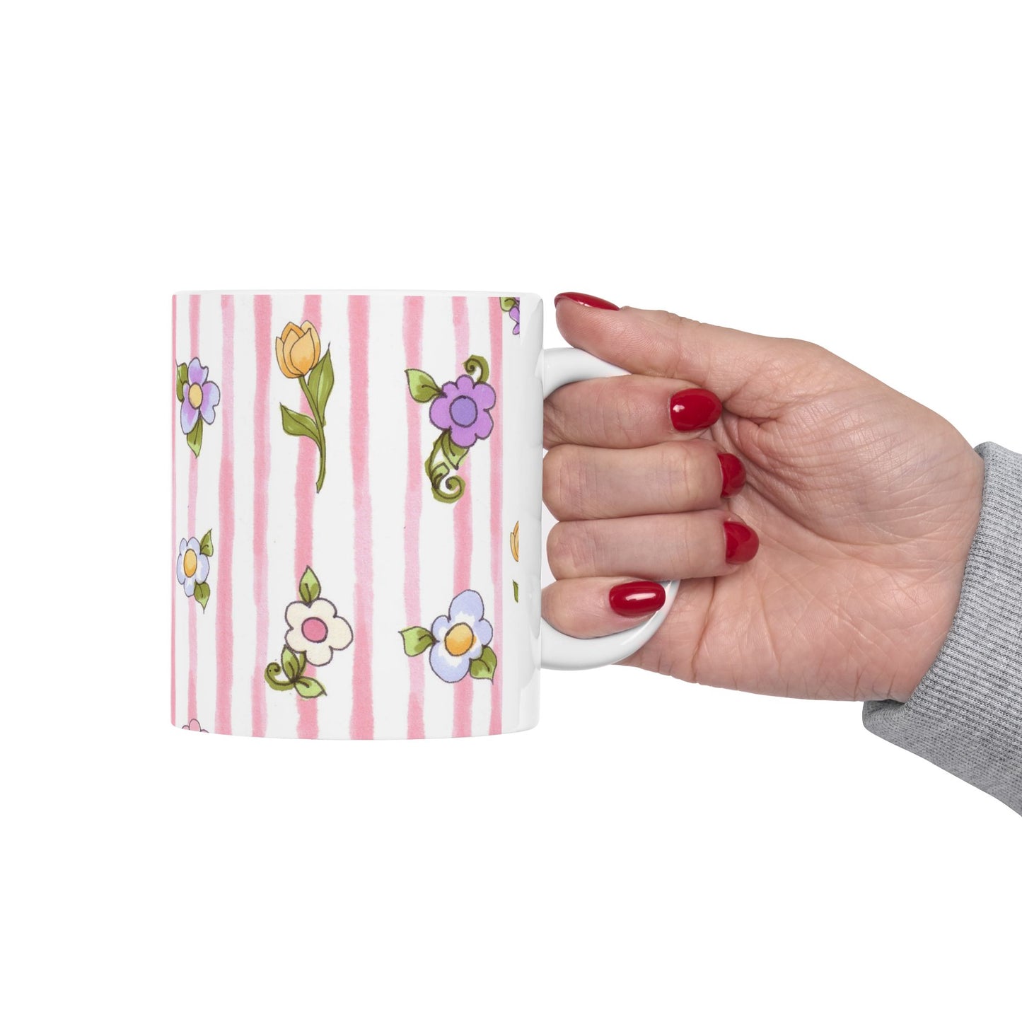 Pretty Posies Stripe Cup