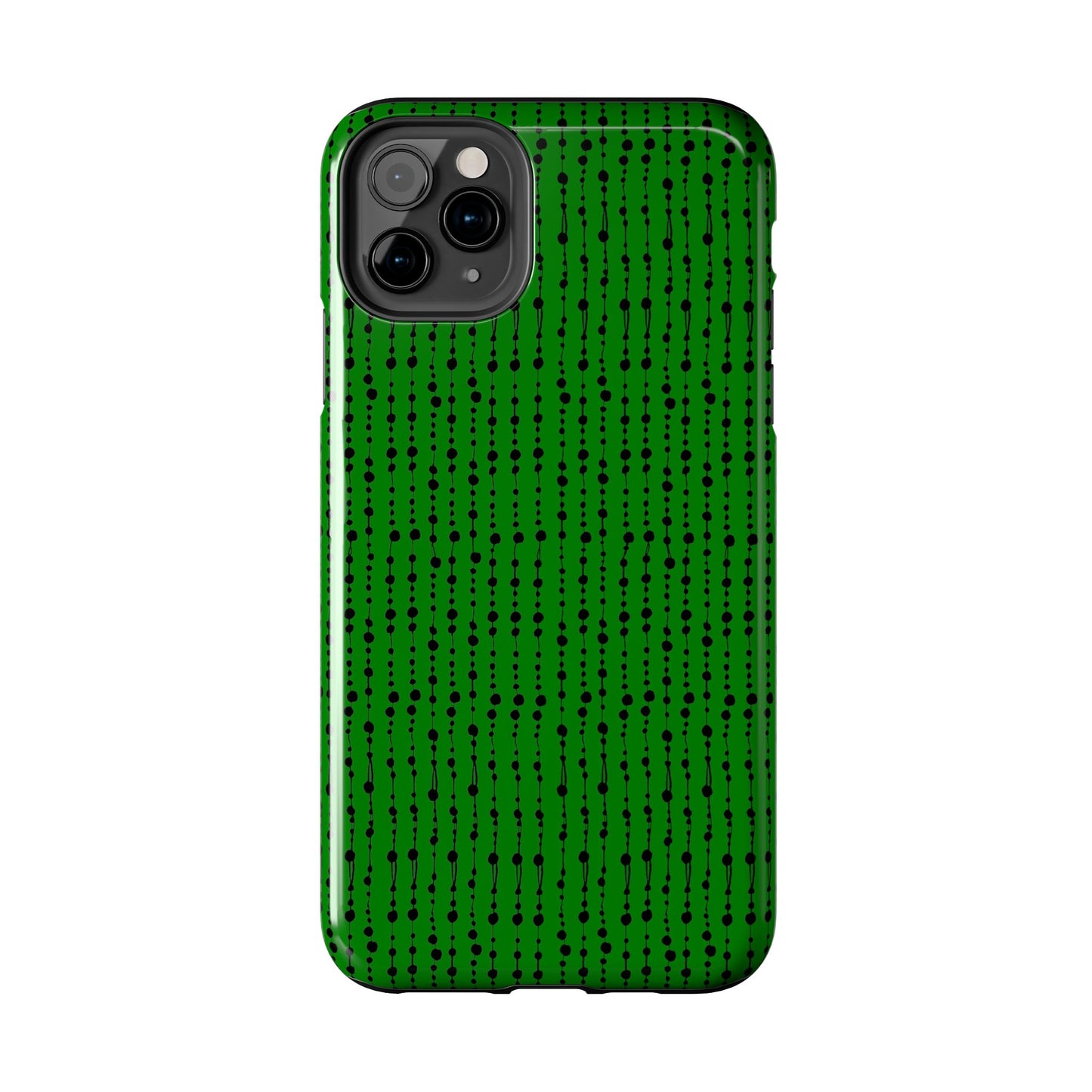 Beaded Curtain Green / Black Phone Case