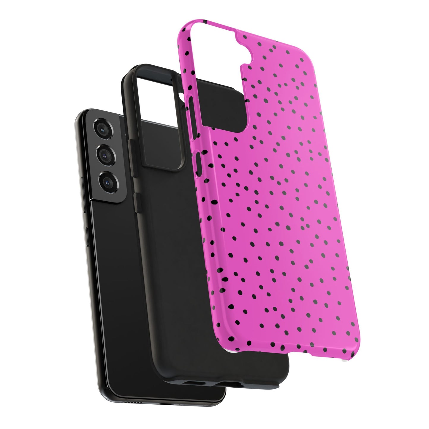 Dinky Dots Cerise / Black Phone Case
