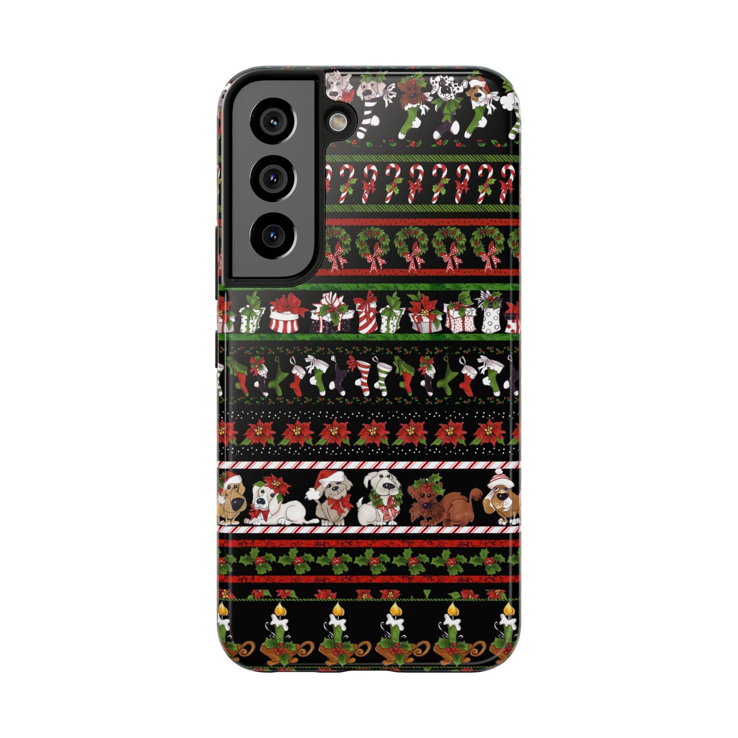 Holiday Borders Black Phone Case