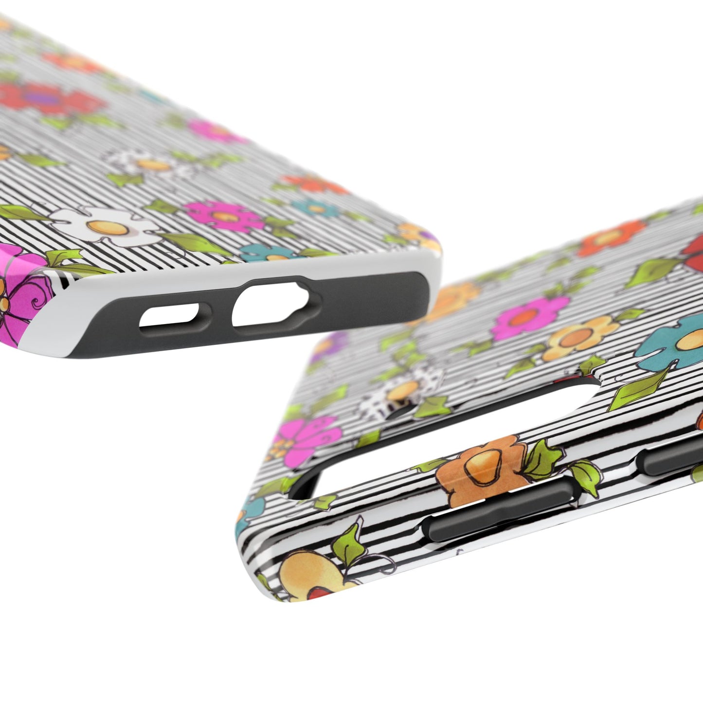 Dog Blooms White / Black Phone Case