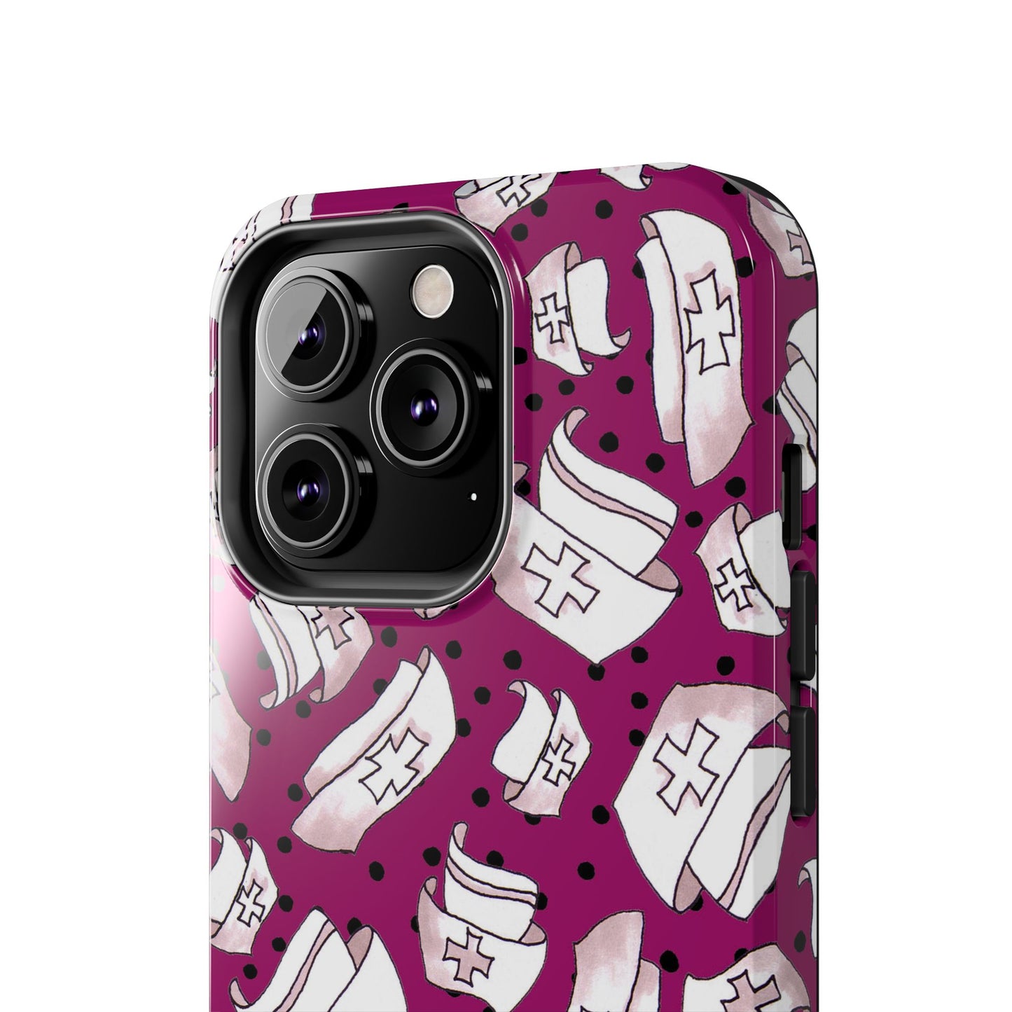 Med Hats Burgundy / Black Phone Case