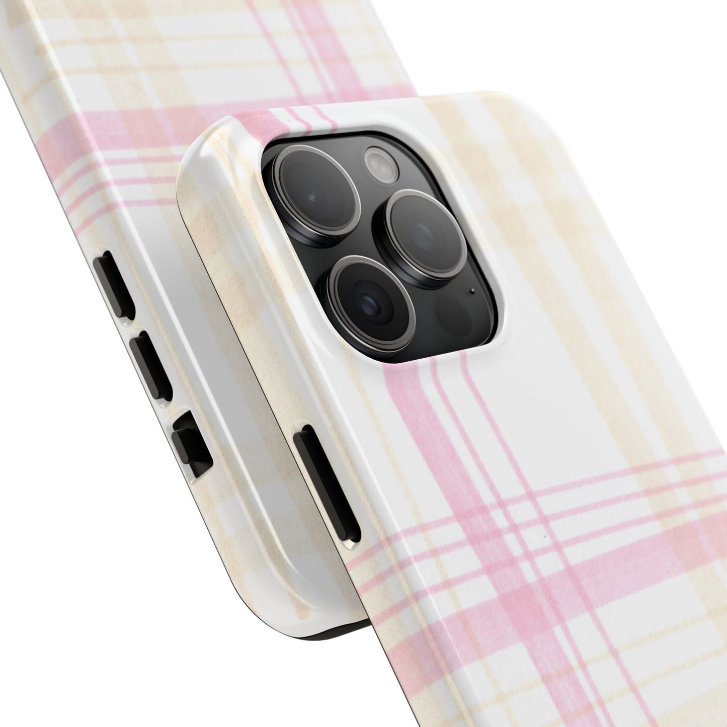 Flower Model Plaid Phone Case