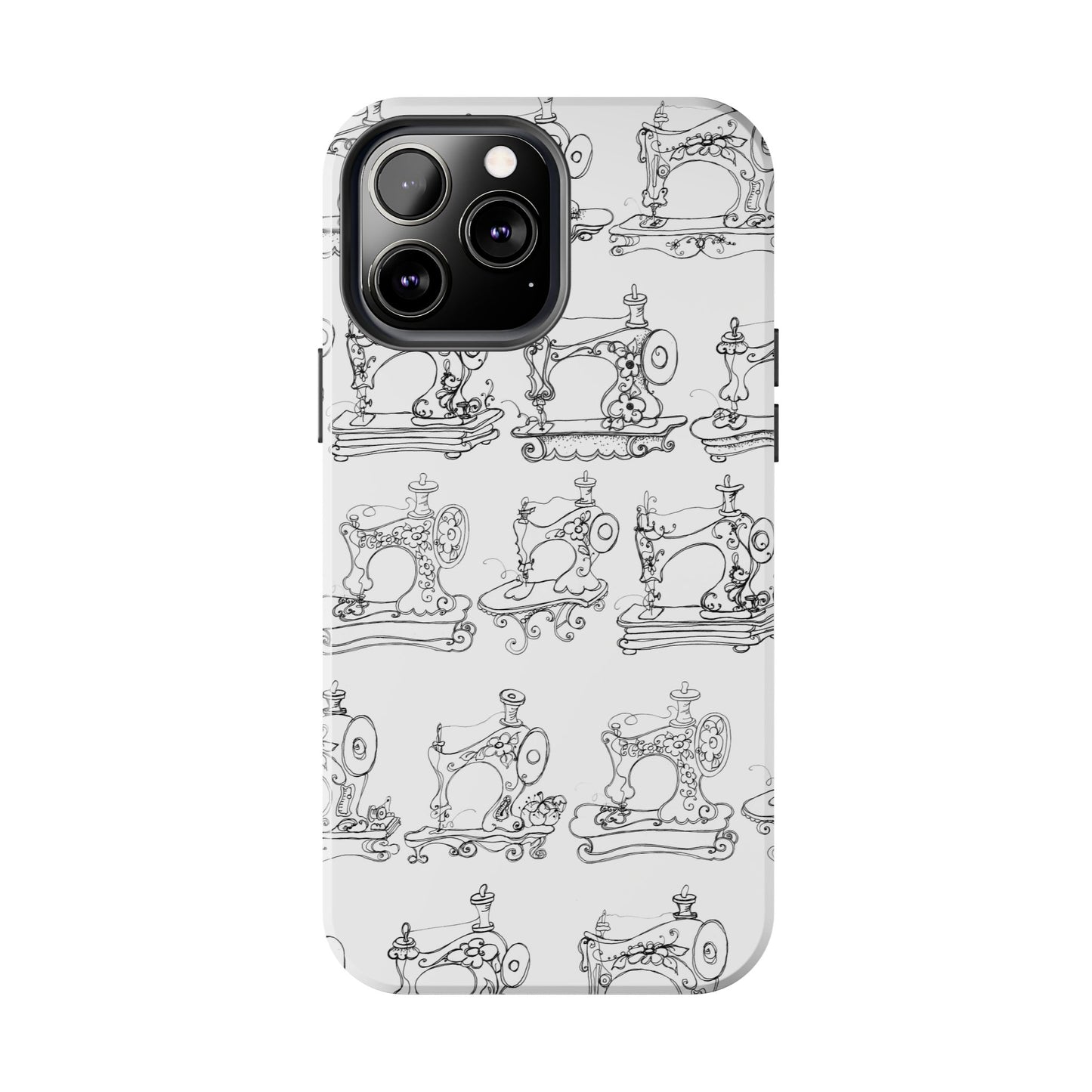 Sew Sew White / Black Phone Case
