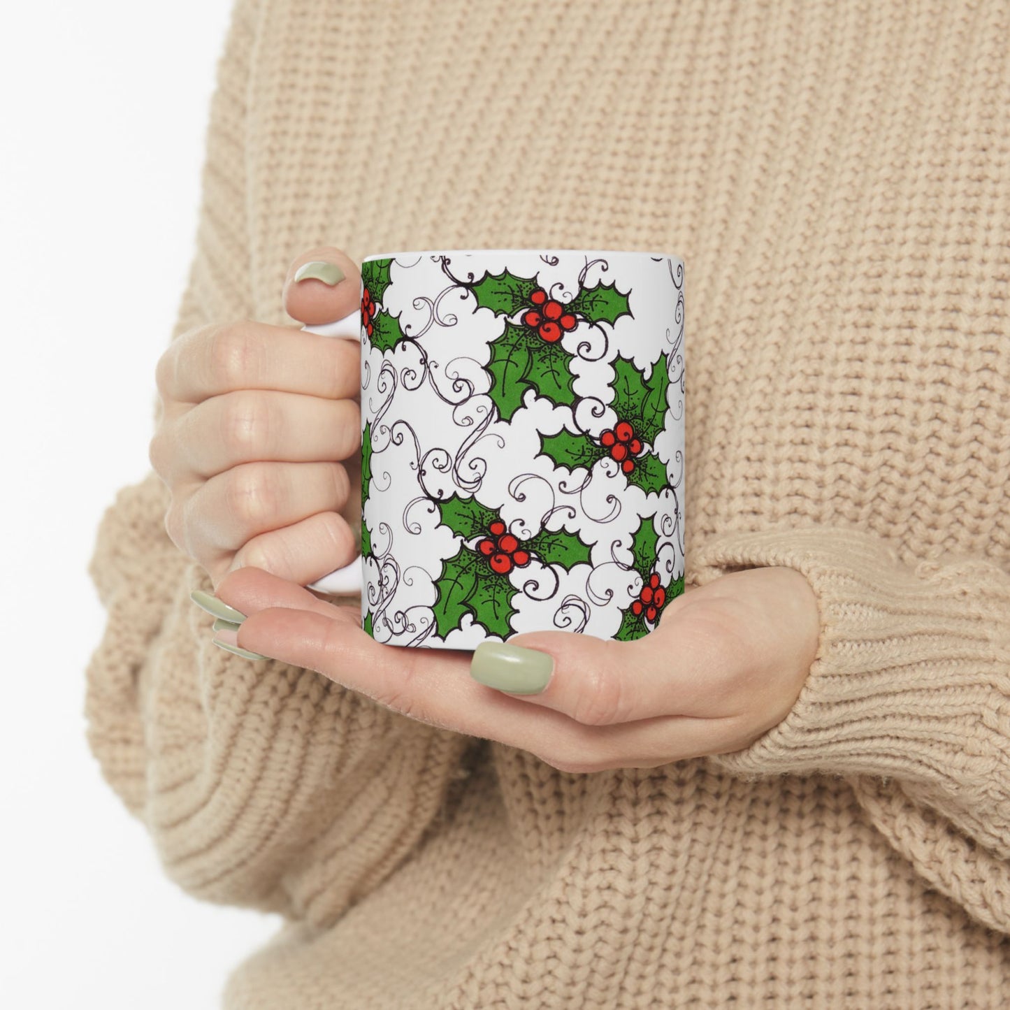 Jolly Holly White Cup