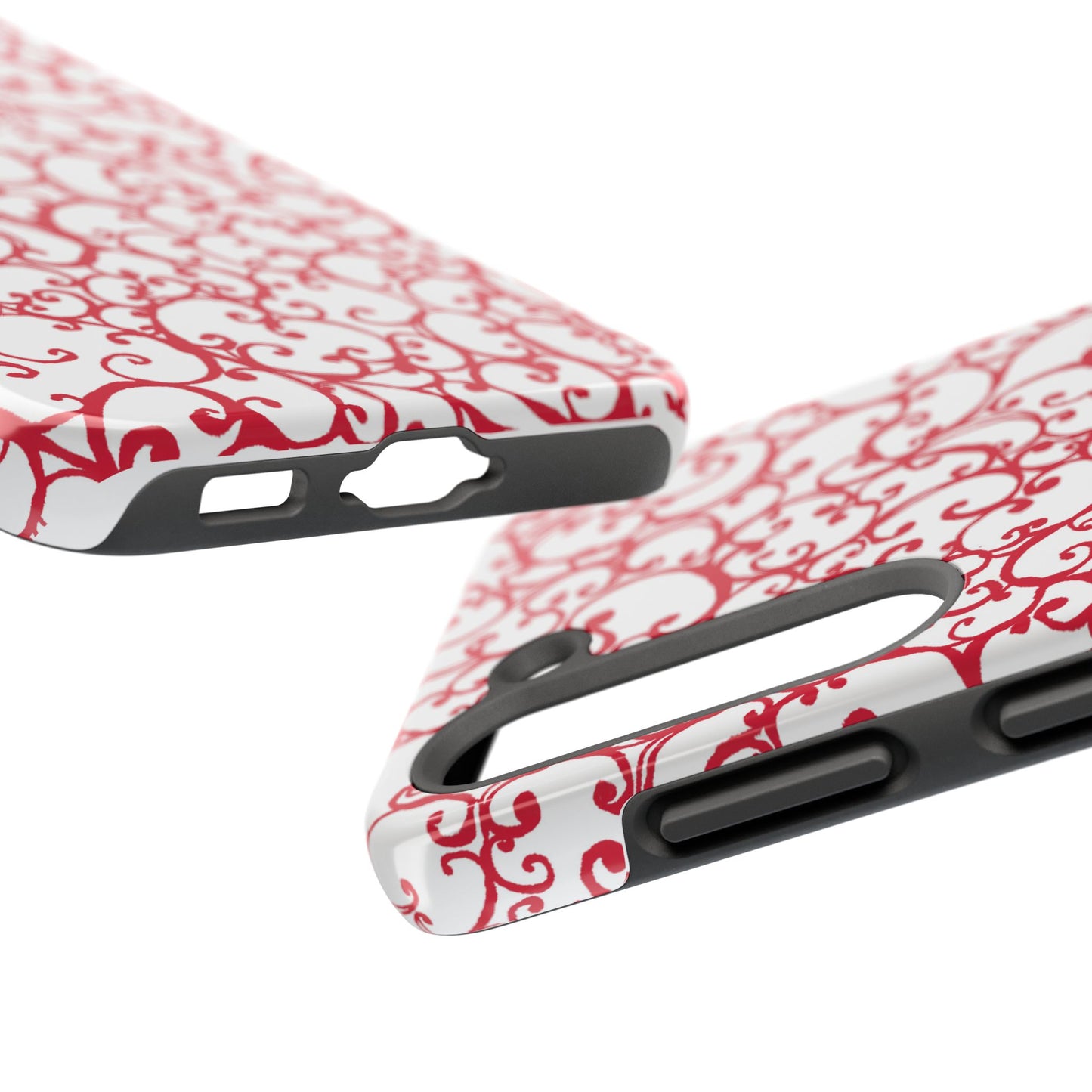 Scrollie White / Red Phone Case