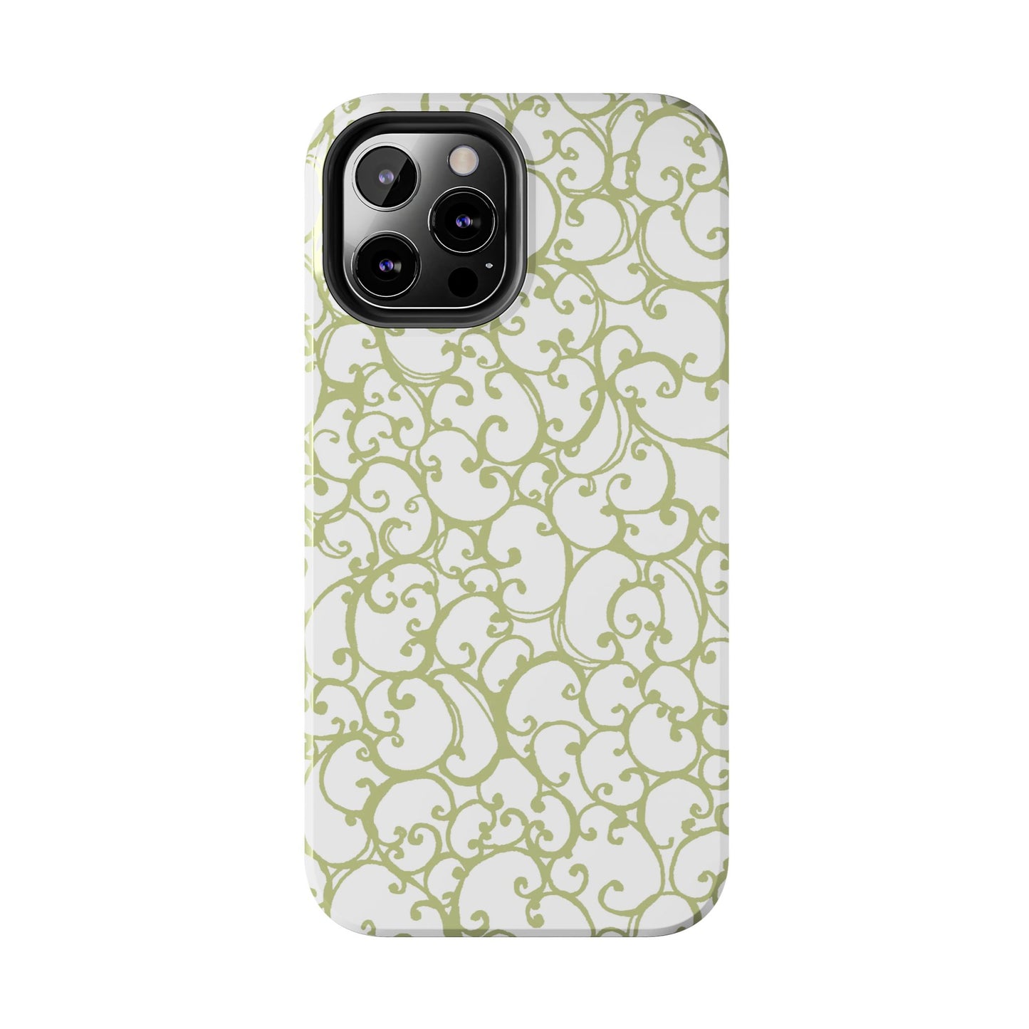Scrollie White / Green Phone Case