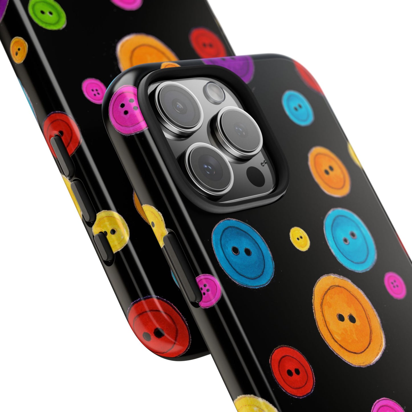 Button Dots Black Phone Case