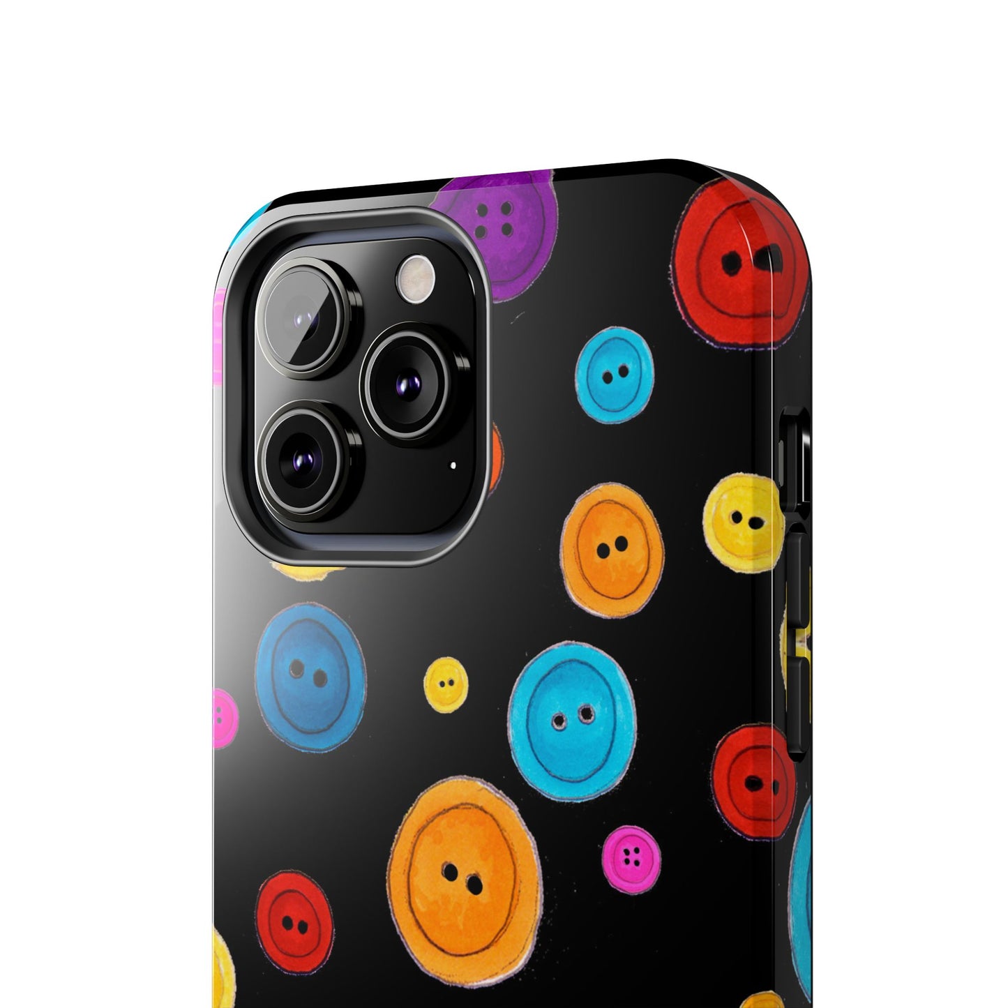 Button Dots Black Phone Case