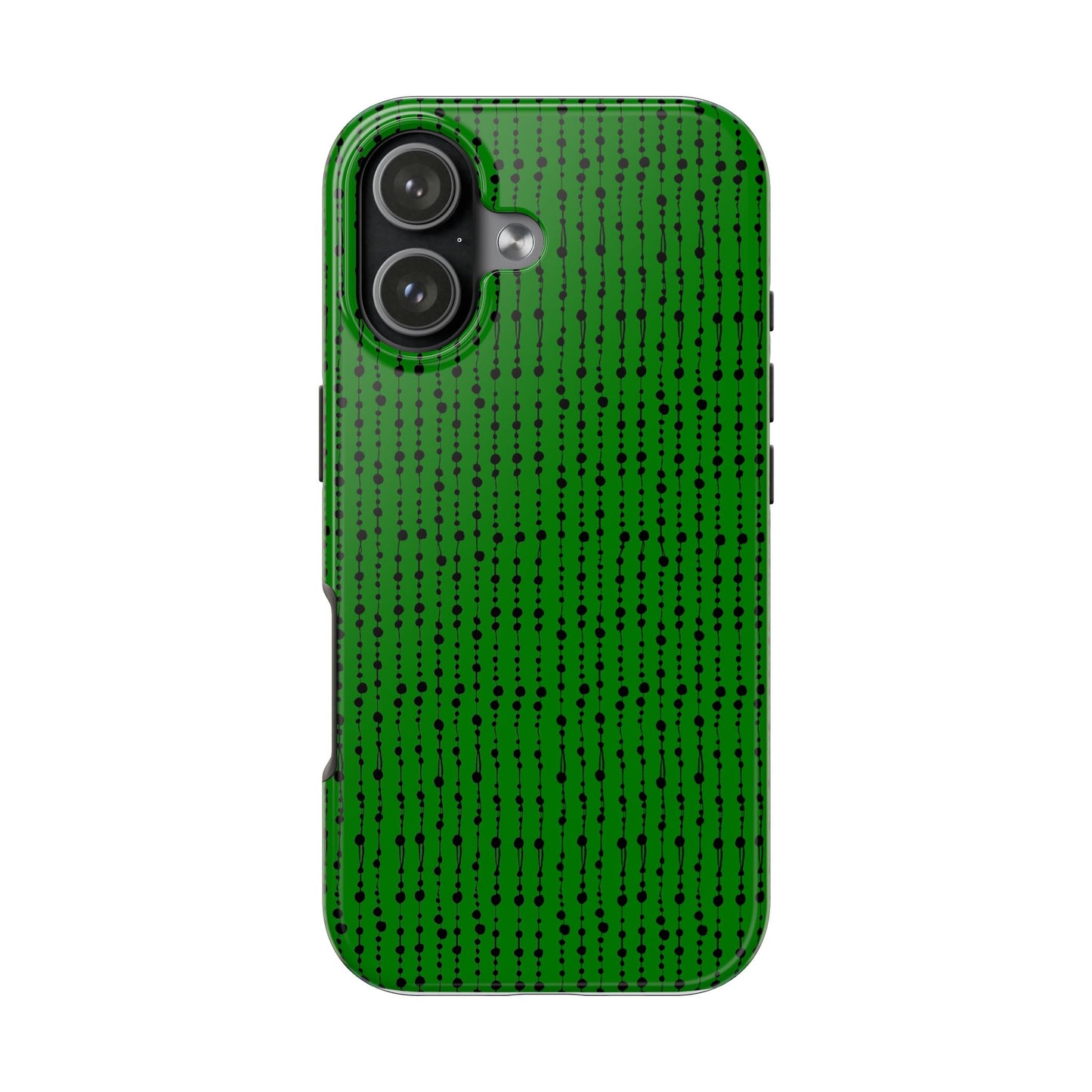 Beaded Curtain Green / Black Phone Case