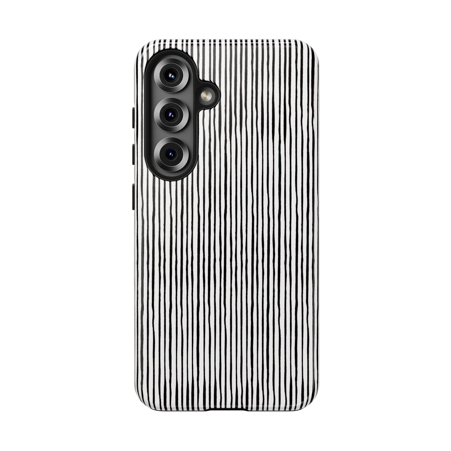 Quirky Pin Stripe White / Black Phone Case