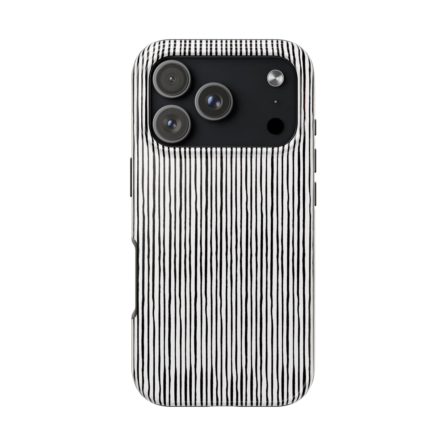 Quirky Pin Stripe White / Black Phone Case