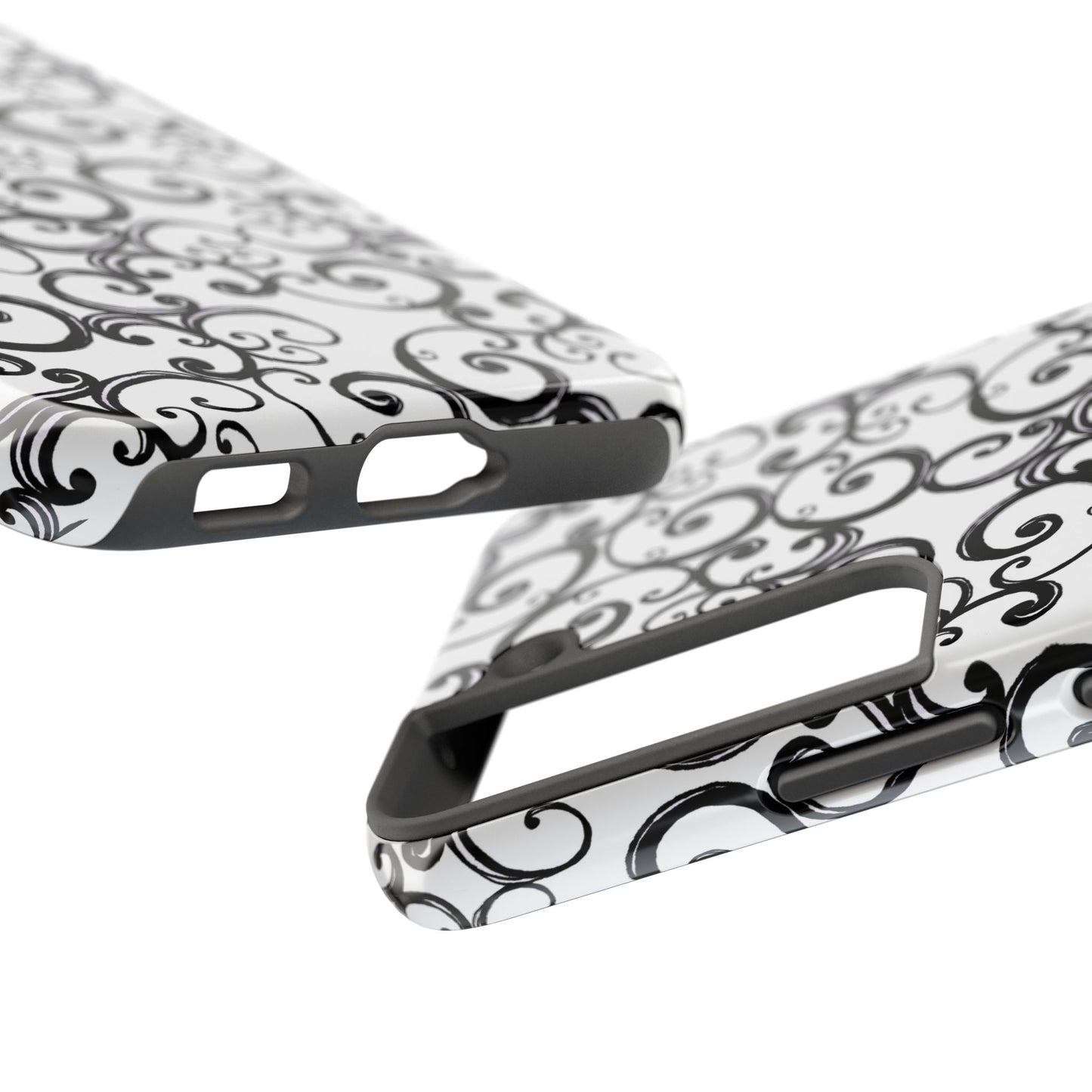 Curls White / Black Phone Case